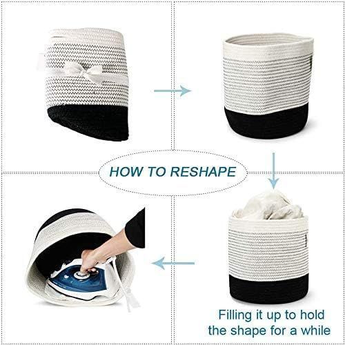 Mini Woven Jute Cotton Rope Plant Storage Basket for Home