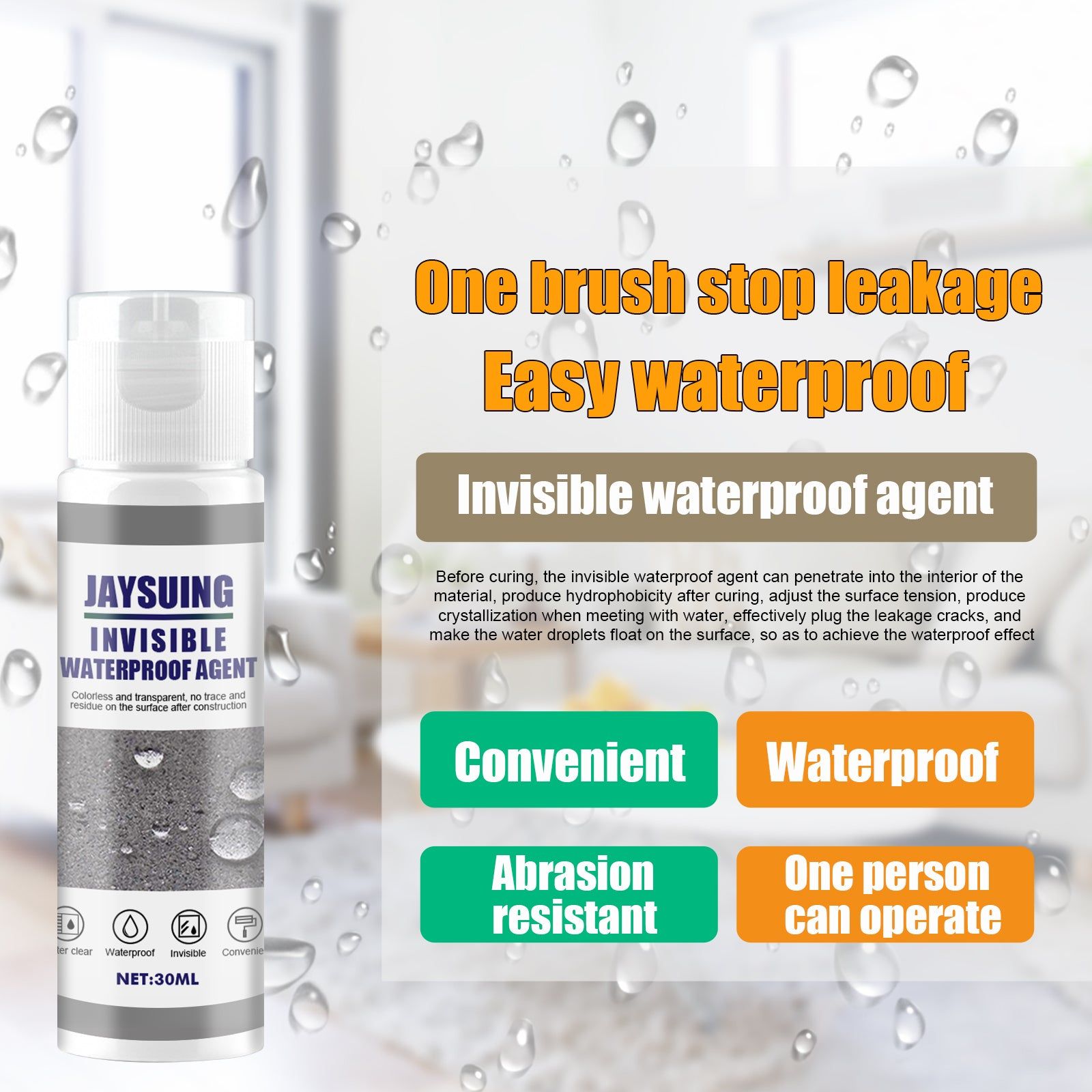 Waterproof Glue, Leak Repair, Self-Spraying Wall Sealant, Waterproof Adhesive for Roofs ,30ml
