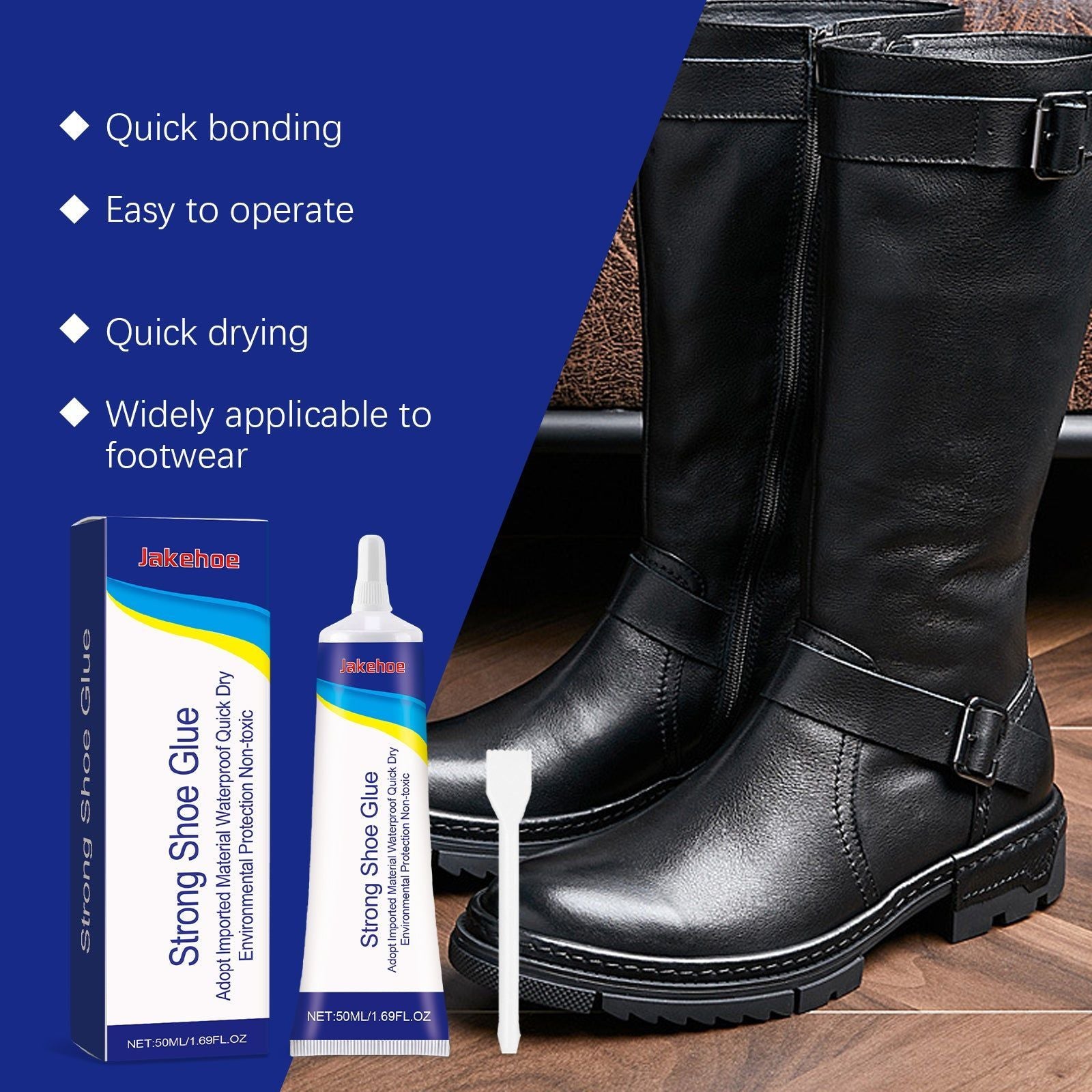 Ultimate Shoe Glue Waterproof Fast-Drying Repair Adhesive for Leather Rubber Sneakers ,1 set