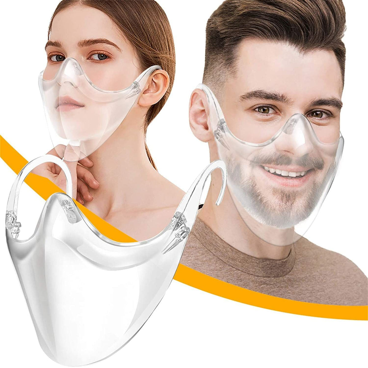 Clear Face Mask Transparent Face Shield Durable Protective Mask Washable Reusable Mouth Cover