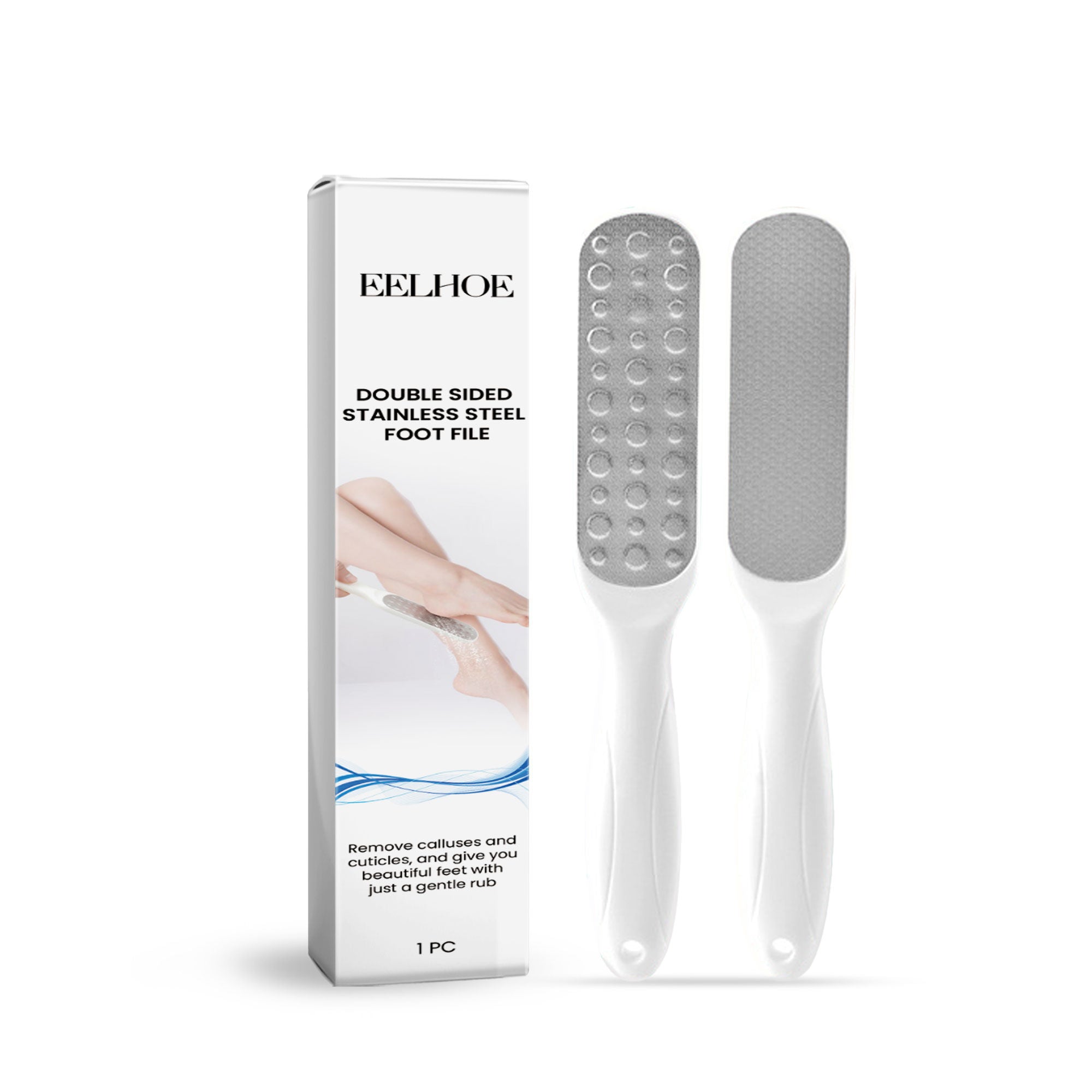Callus Removal Foot File, Double-Sided Stainless Steel Pedicure Tool, Exfoliate & Smooth Feet ,1pcs