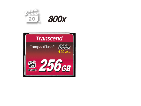 Transcend TS128GCF800, 128GB, CF Card, MLC,R:120MB/s