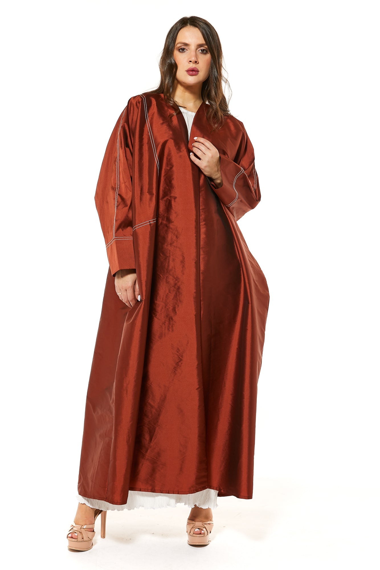 MOiSTREET Rust Tafta Abaya