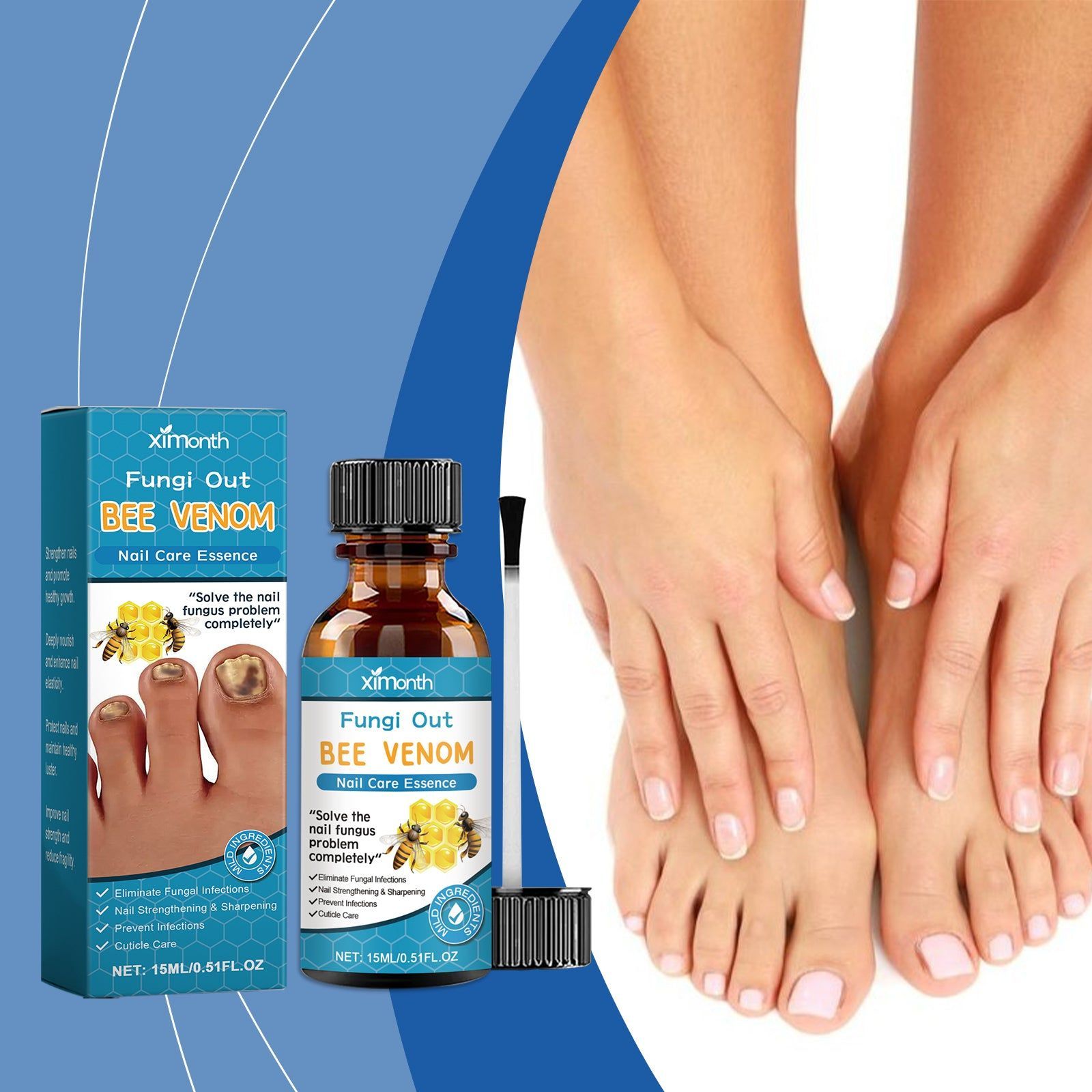 Bee Venom Nail Care Solution, Strengthen & Nourish Nails, Fast Growth, Healthy Nails ,15ml