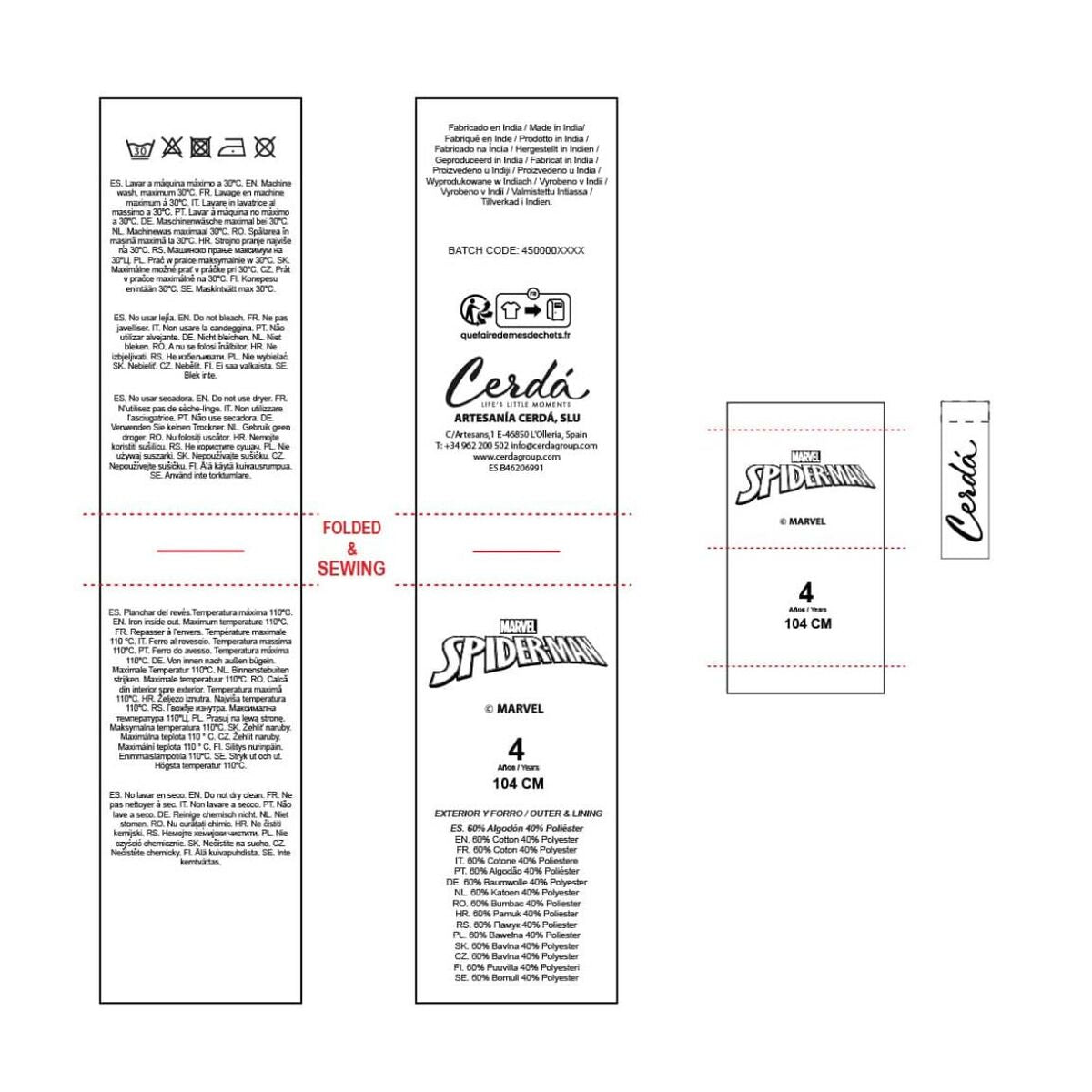 سترة بقلنسوة للأطفال من سلسلة سبايدرمان باللون الأزرق