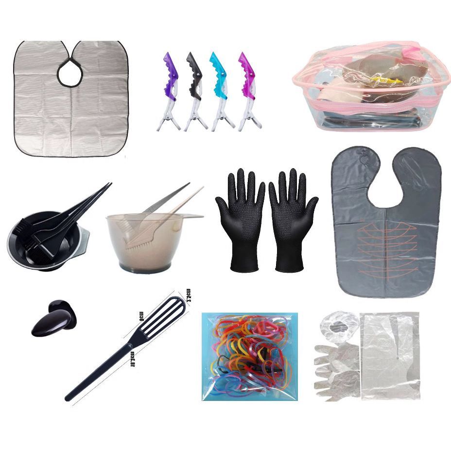 19Pcs Hair Dye Kit with Bowl, Comb & Cape Accessories