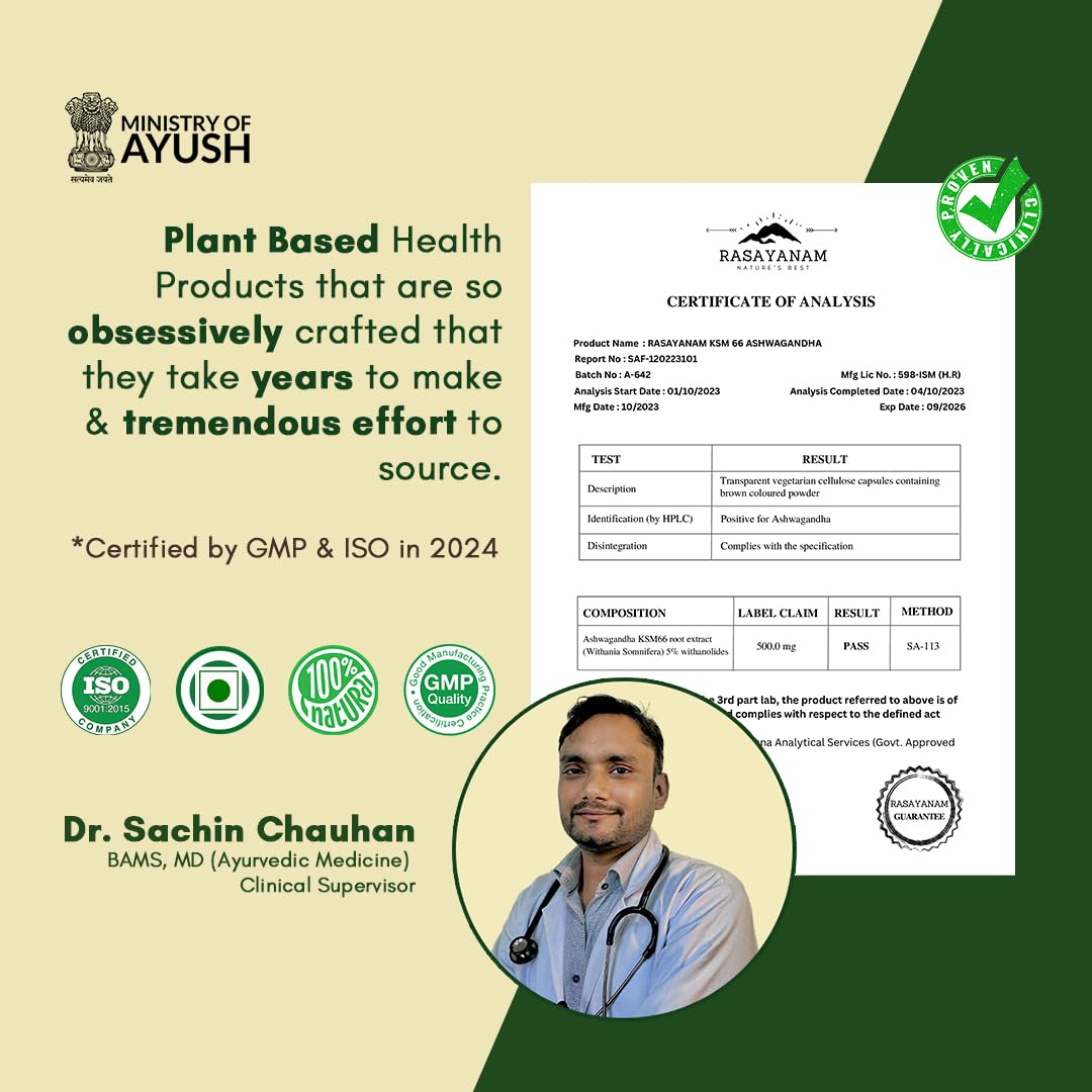 Rasayanam Ashwagandha KSM66 500mg 60 Capsules