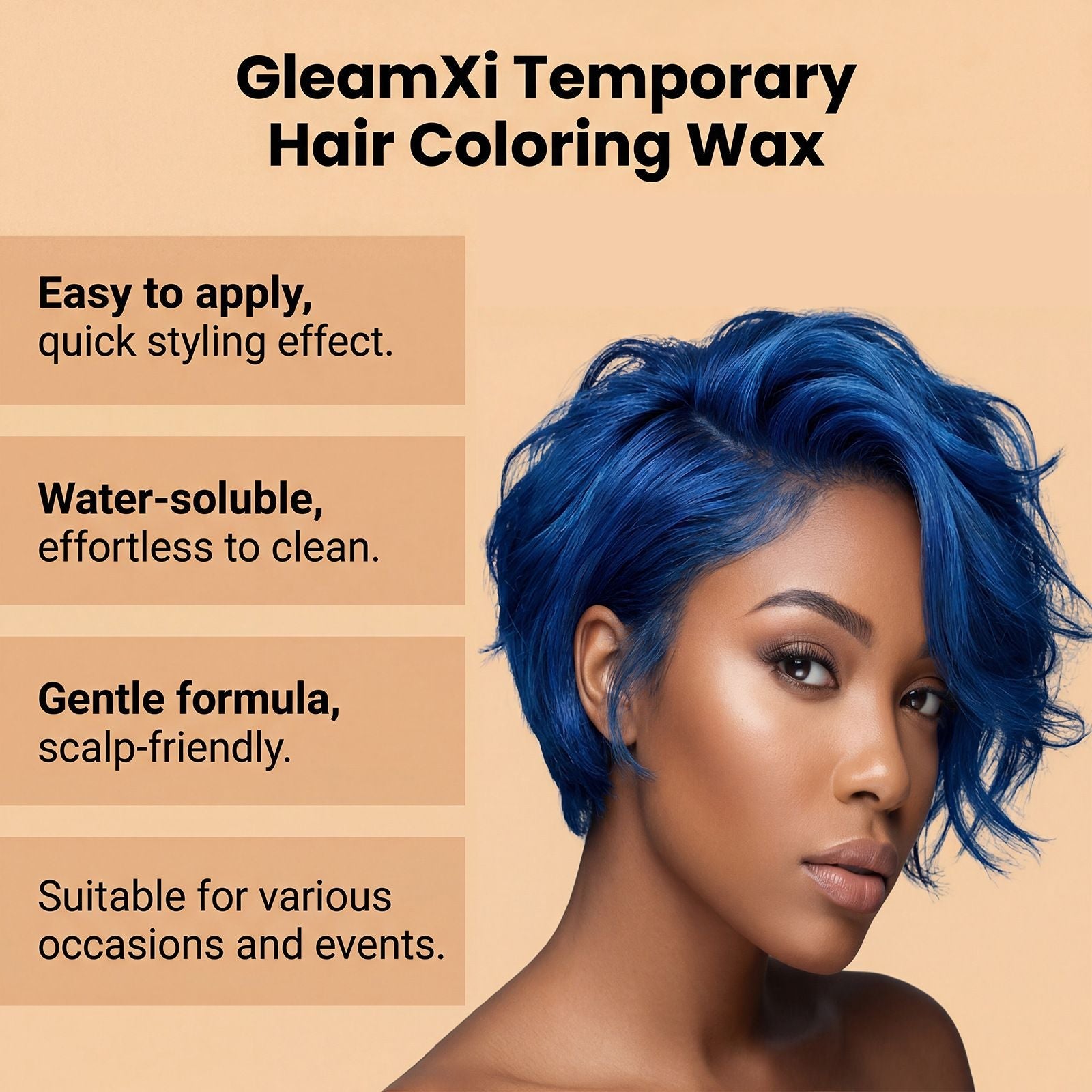 Temporary Blue Hair Color Wax Washable 50g
