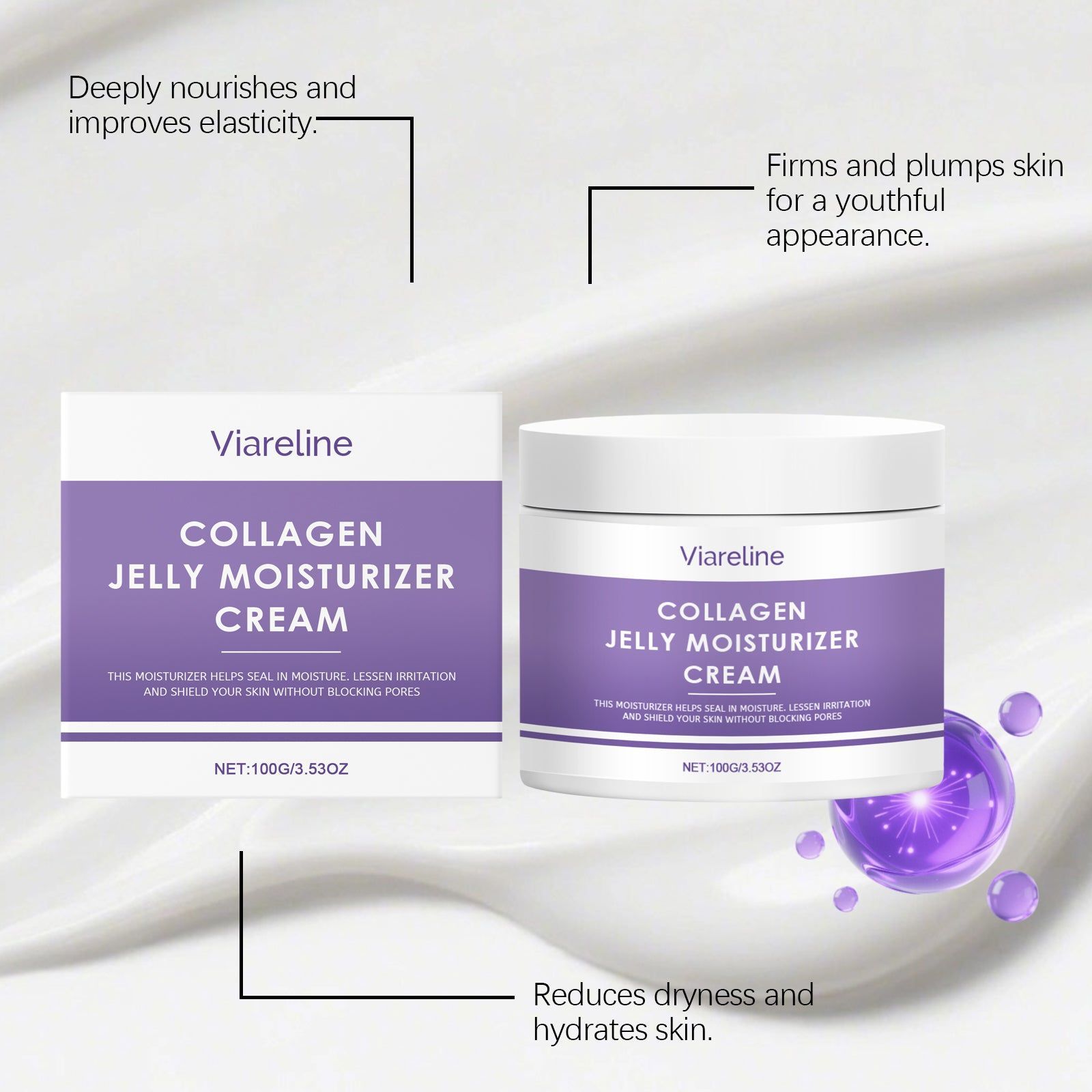 Collagen Facial Moisturizer, Hydrating, Anti-Aging, Skin Rejuvenation, Glow ,100g