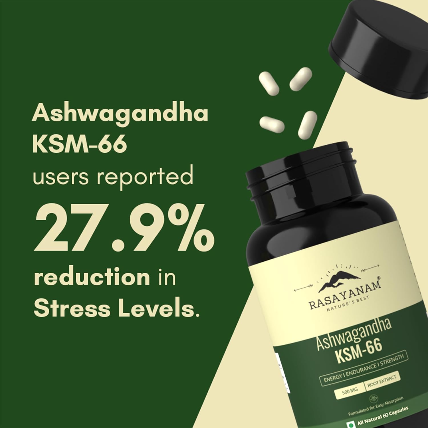 Rasayanam Ashwagandha KSM66 500mg 60 Capsules