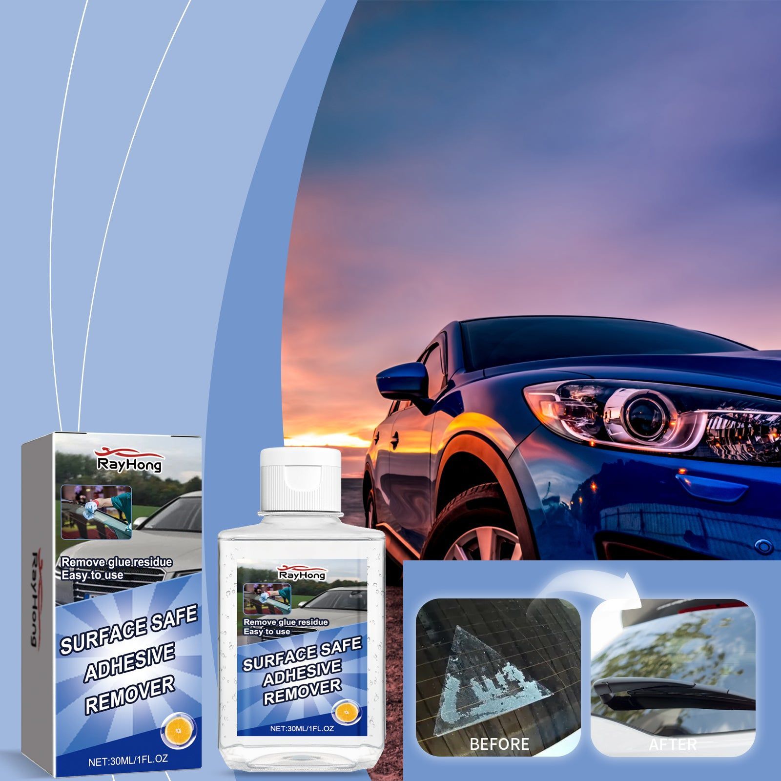 Auto Surface Cleaner, Degumming & Glue Remover, Fast, Eco-Friendly, No Residue ,30ml
