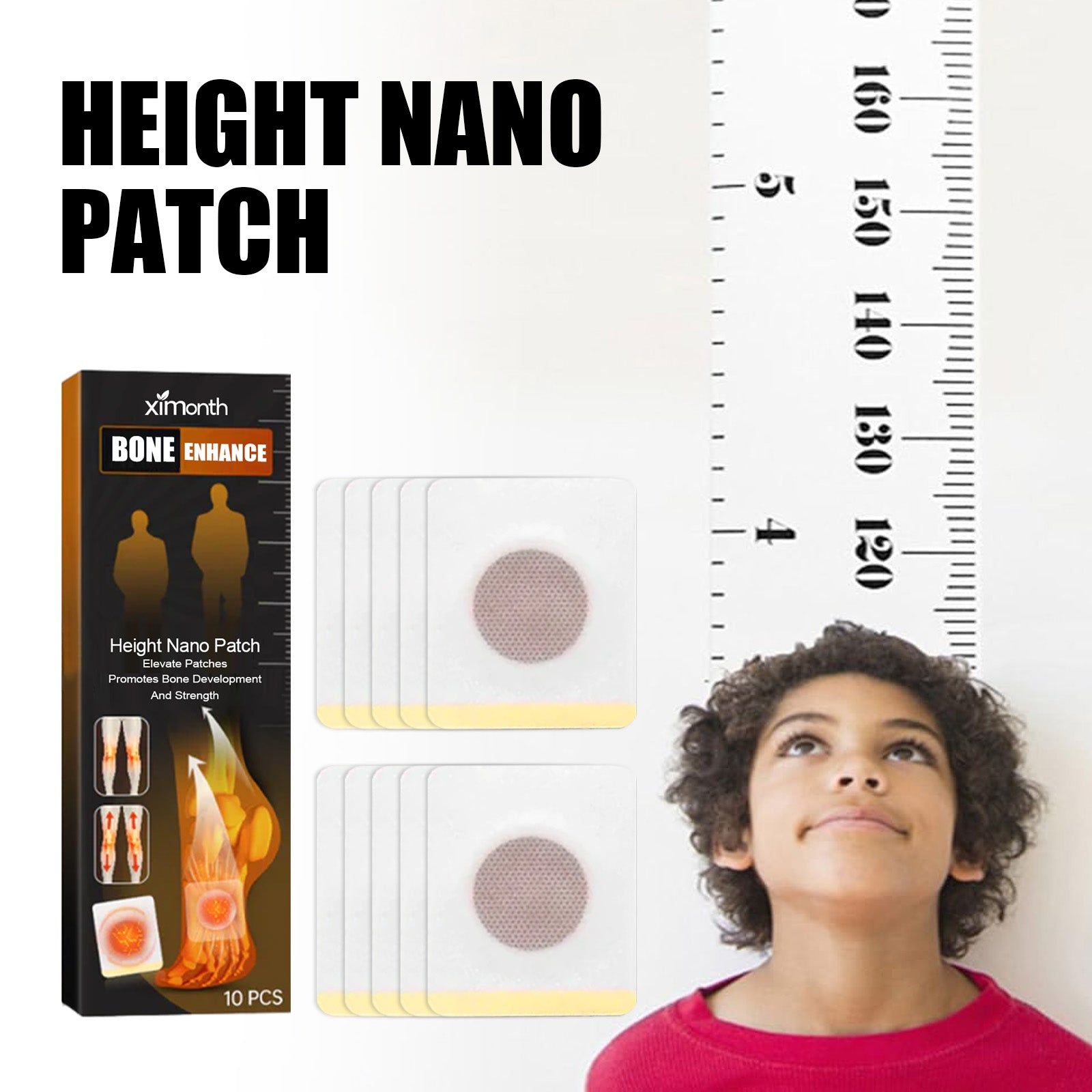 Boost Your Body Elevation Naturally, Height Growth Patch with Plant-Based Ingredients ,10pcs