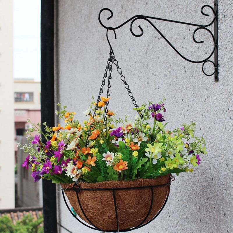 8 in Coconut Palm Hanging Basket Flower Pot  Home Decor For Garden Patio Balcony