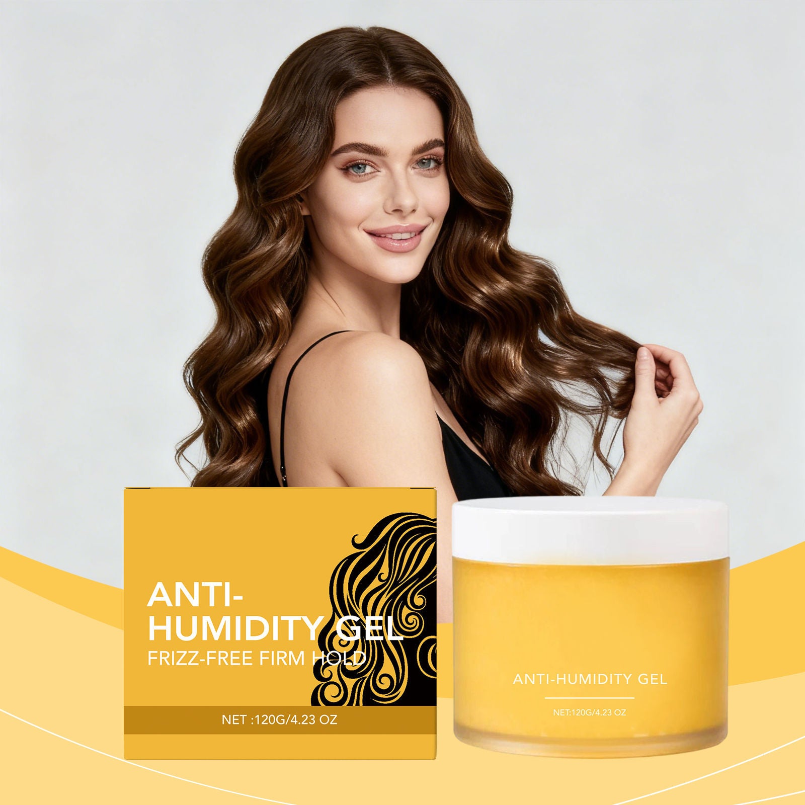 Curl Setting Cream, Natural Shine, Long-Lasting Style, Easy to Use ,120g