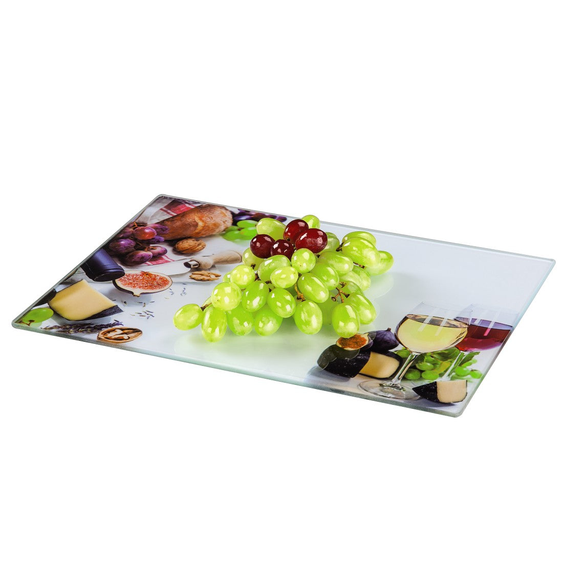 XAVAX 111537 Glass Cutting Plates, 2 pieces, "Wine" design, 30 x 20 cm, 35 x 25 cm