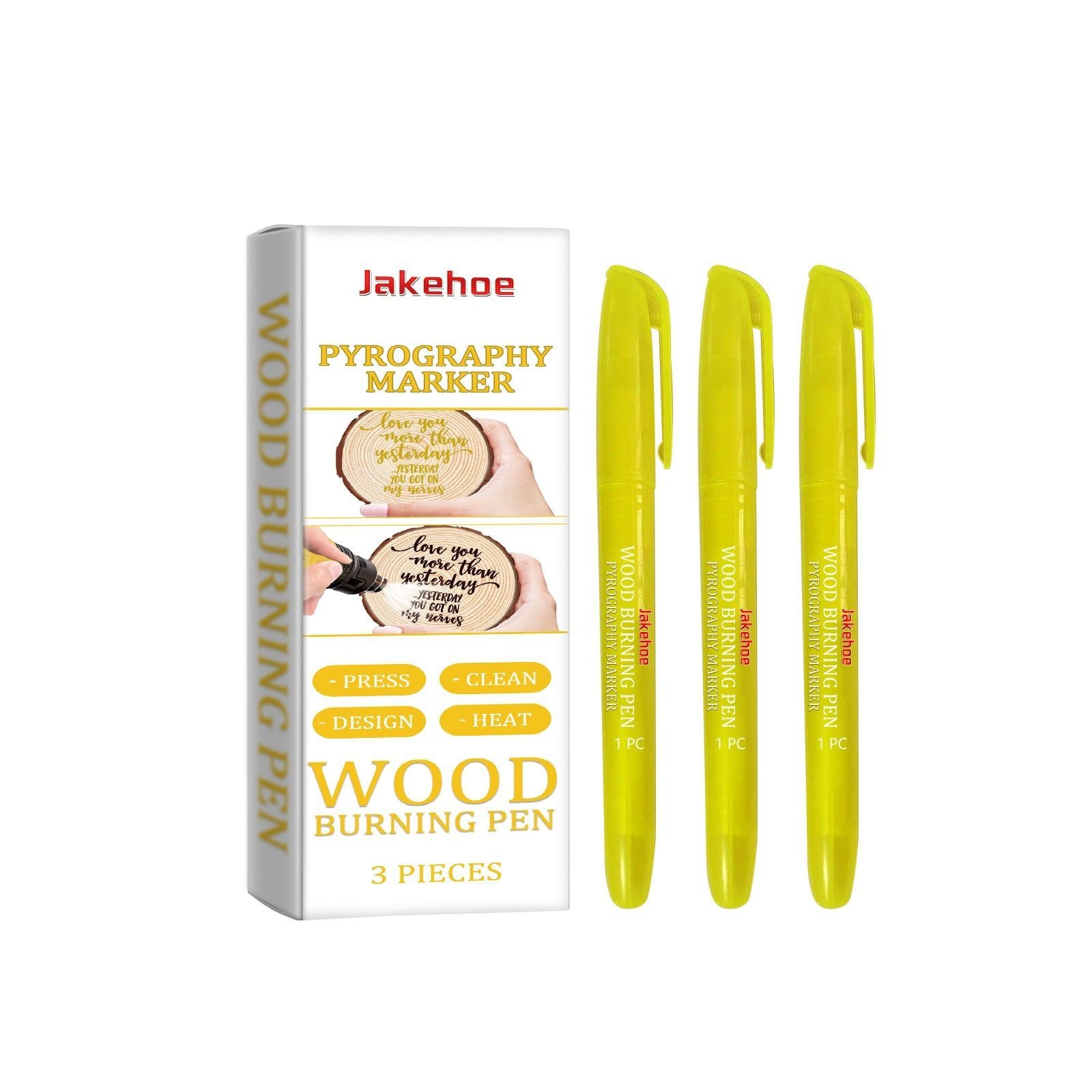 Create Stunning Wood Art with Pyrographic Marker Pen, Easy Portable Craft Tool ,3 pieces