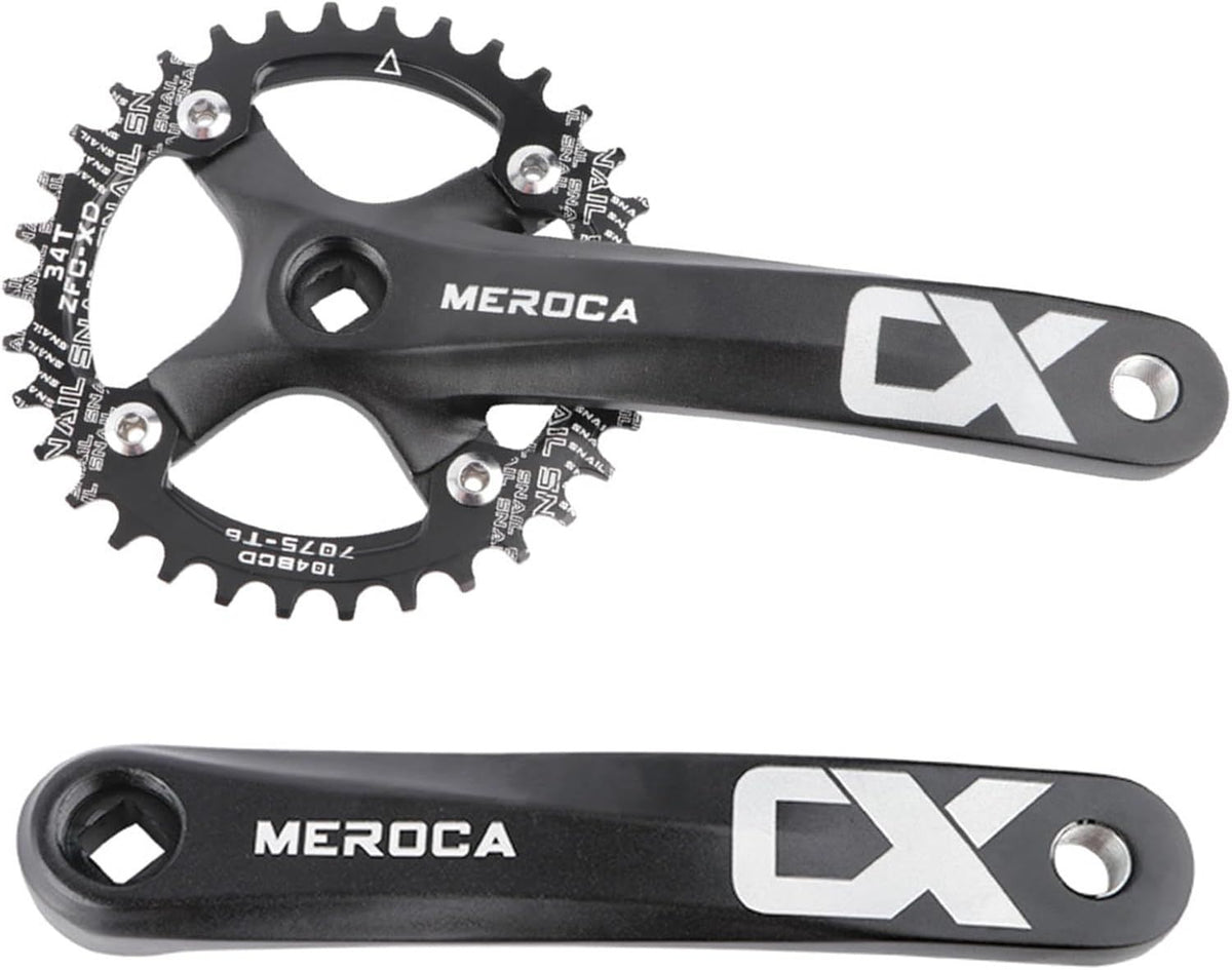 Square Taper Crankset MTB, Mountain Bike Single Speed Crankset Bicycle Crank Arm Set