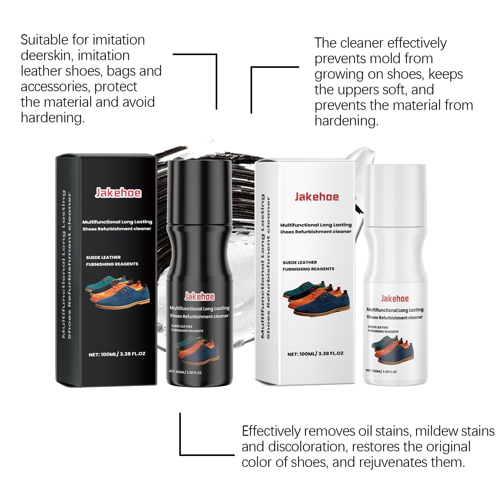 Black Vamp Cleaner, Multi-Functional Sneaker Stain Remover, Protects & Brightens ,100ml
