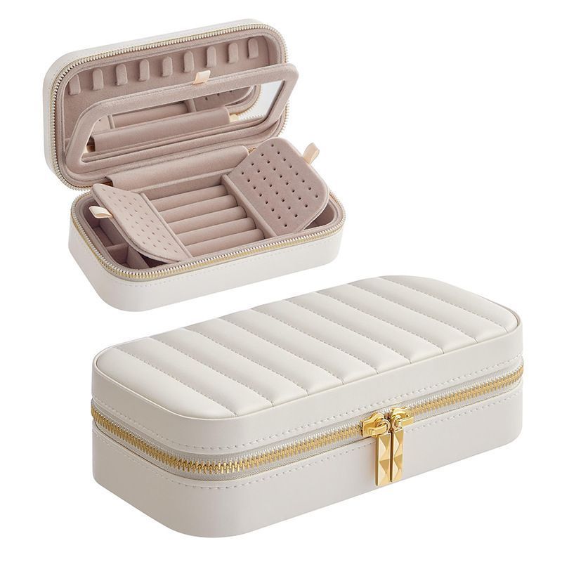 Jewelry Box PU Leather Jewelry Chest Earring Necklace Rings Storage Case Women Gifts
