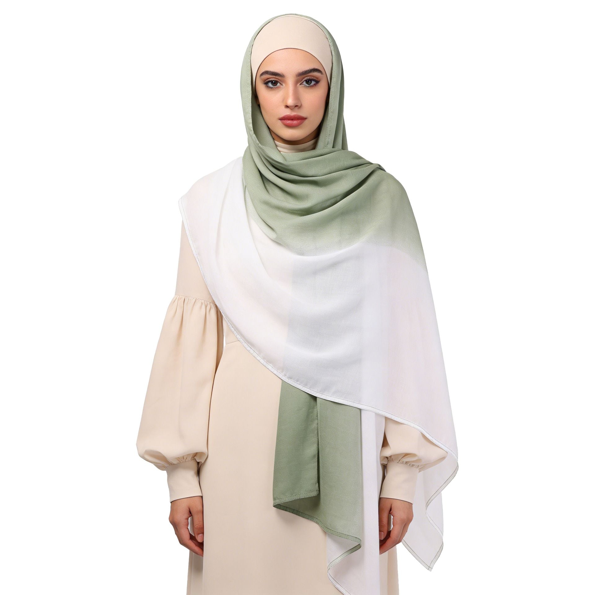 Gradient Cotton Hijab Scarf for Women Lightweight 180x90cm