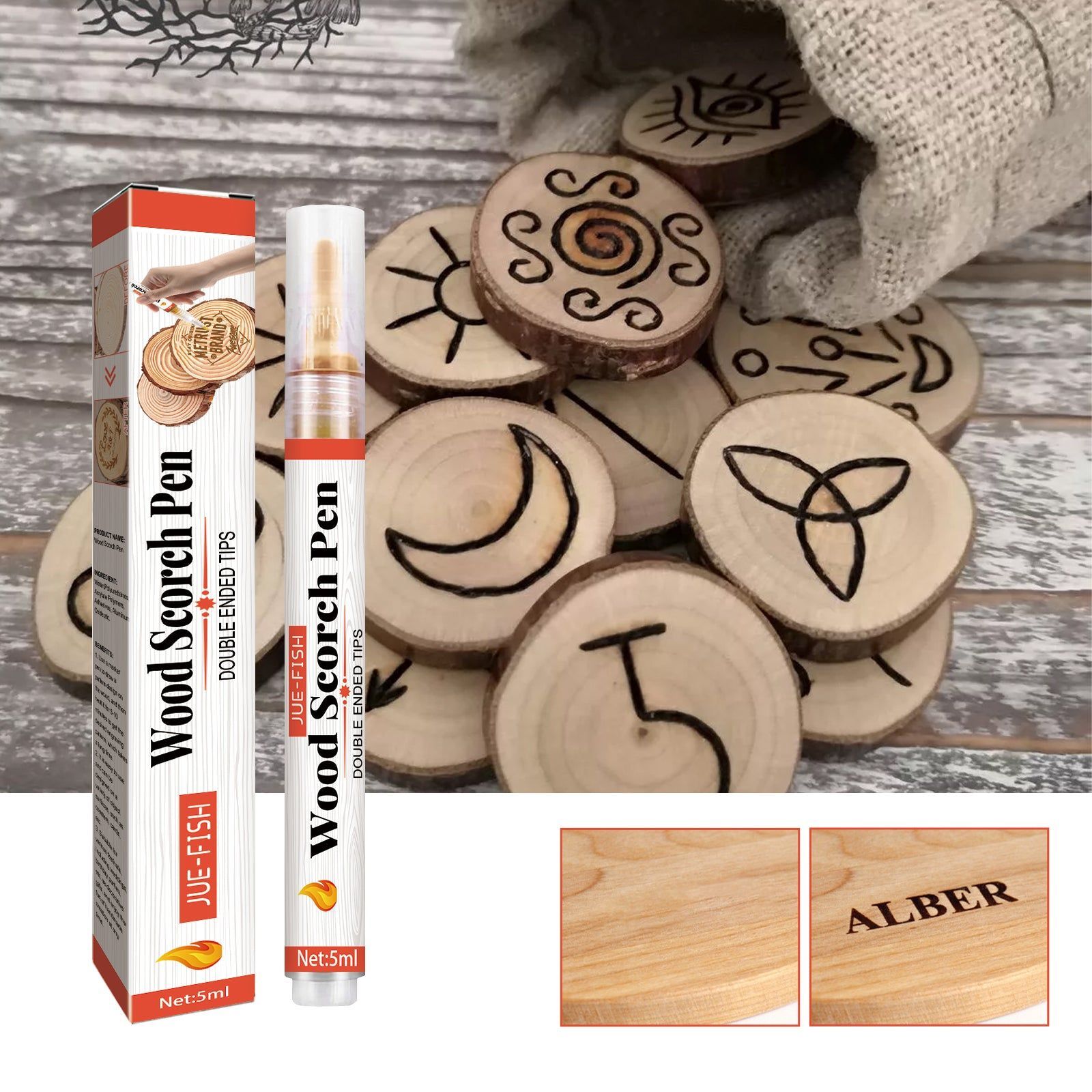 Create Stunning Wood Art with DIY Pyrograph Pen, Safe Non-Toxic, Perfect for Kids ,5ml*1pcs