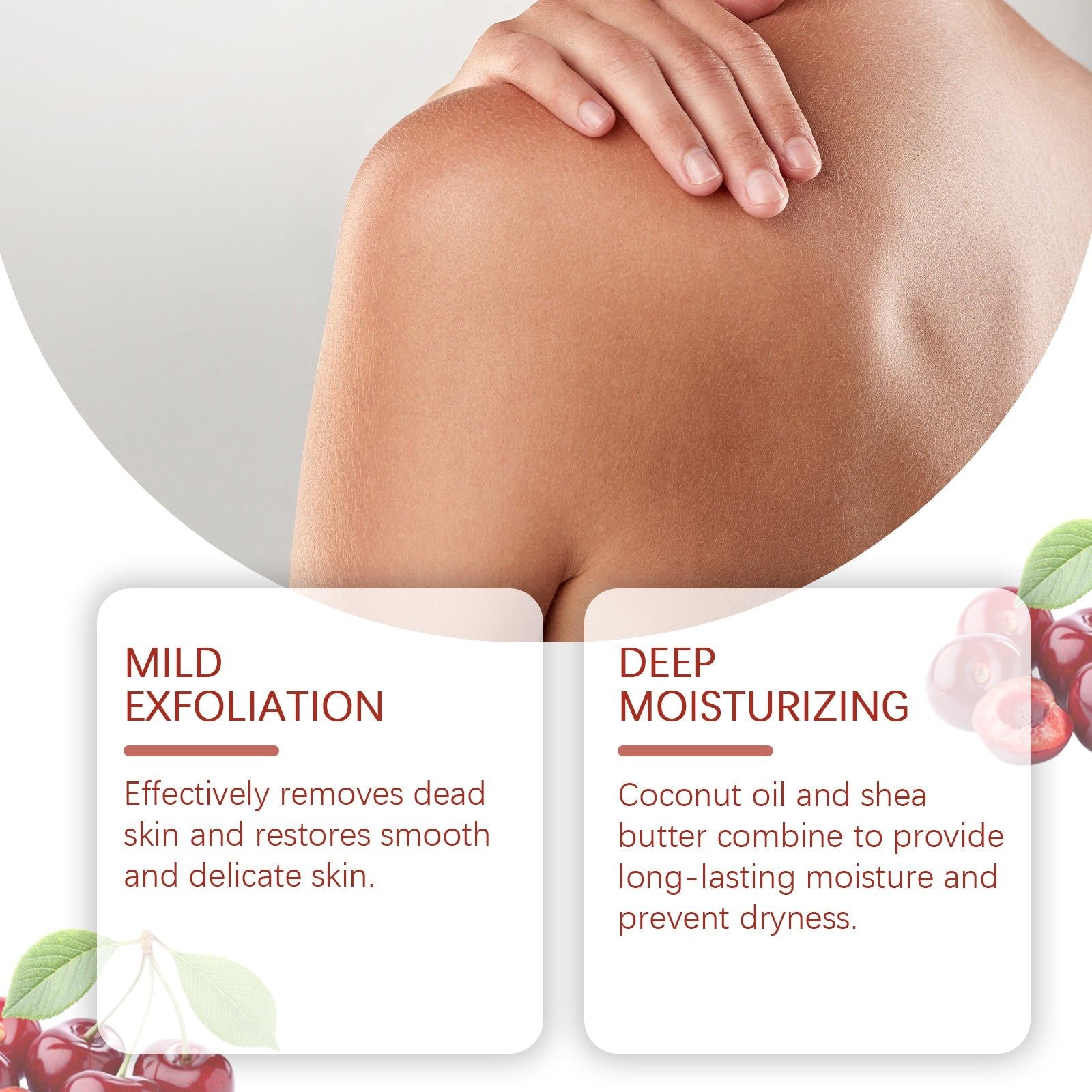 Cherry Sugar Body Scrub, Gentle Exfoliating, Hydrating, Natural Body Care ,120g
