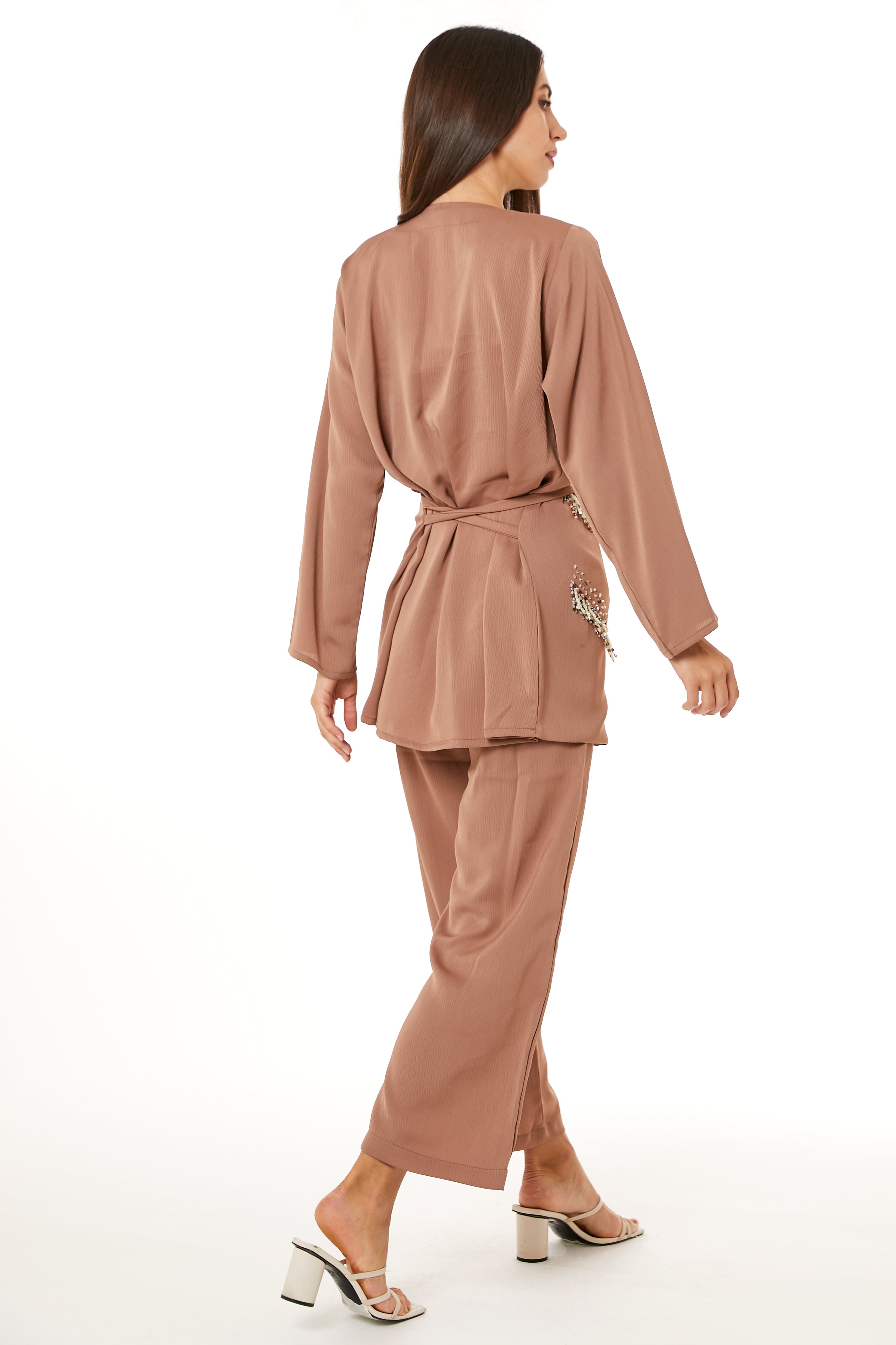 Brown Zoom Top and Pants Set