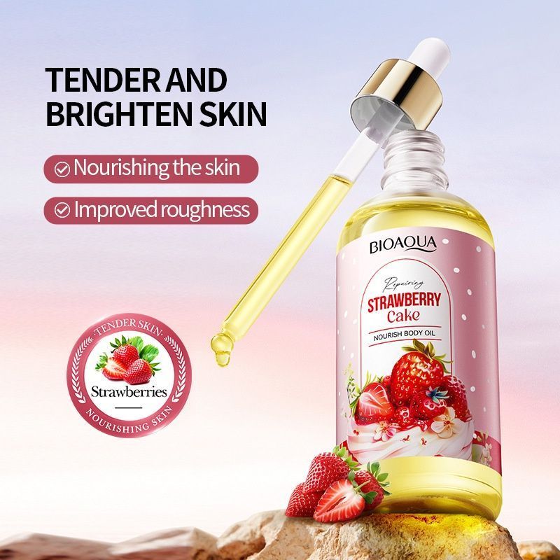 Strawberry Cake Body Oil, Nourishes Body Skin - 001-BQY48325
