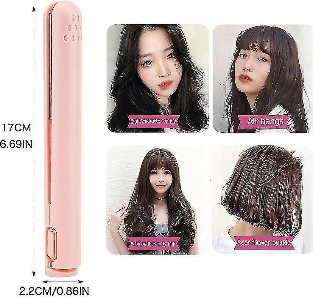 Mini Curling Iron With Dual Use, Durable Styling, 2-in-1 Mini Curler, Usb Rechargeable Small Curling Iron, For Short And Long Hair-green zxin