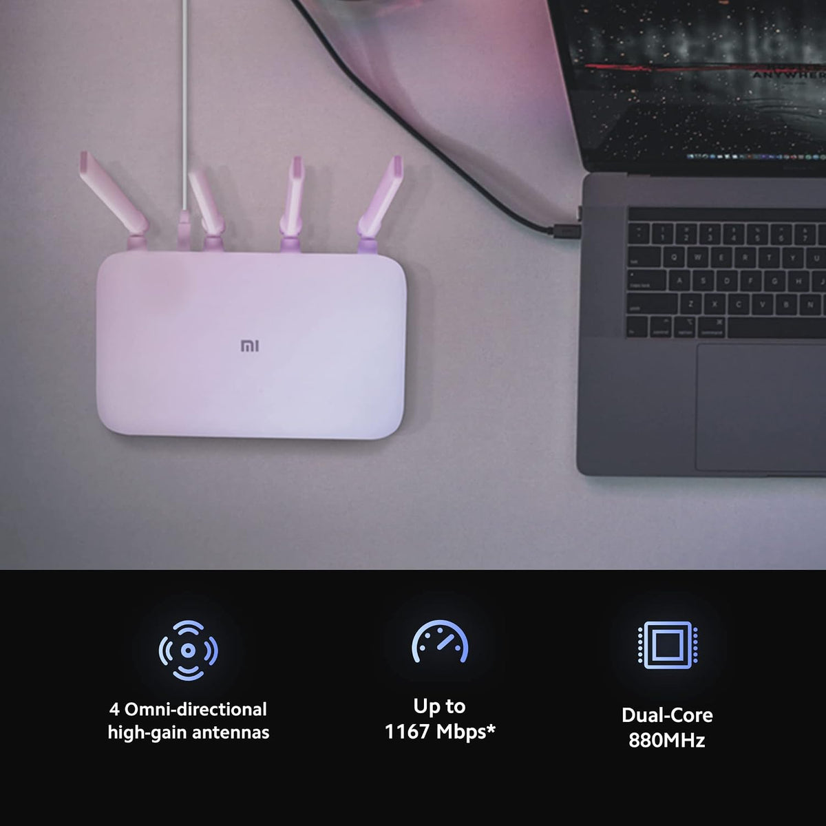 Xiaomi Mi Router 4A Dual-Band Wi-Fi, Gigabit Ports, White