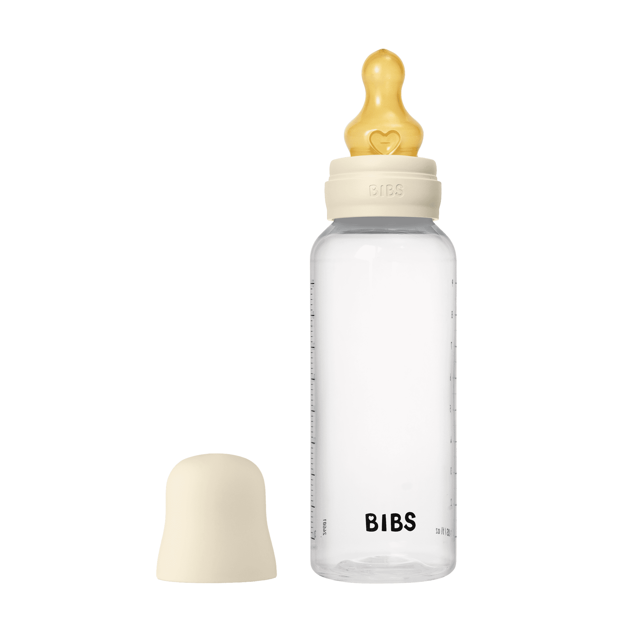 BIBS Baby Bottle with Round Latex Nipple – 270 ml Medium Flow | Ivory