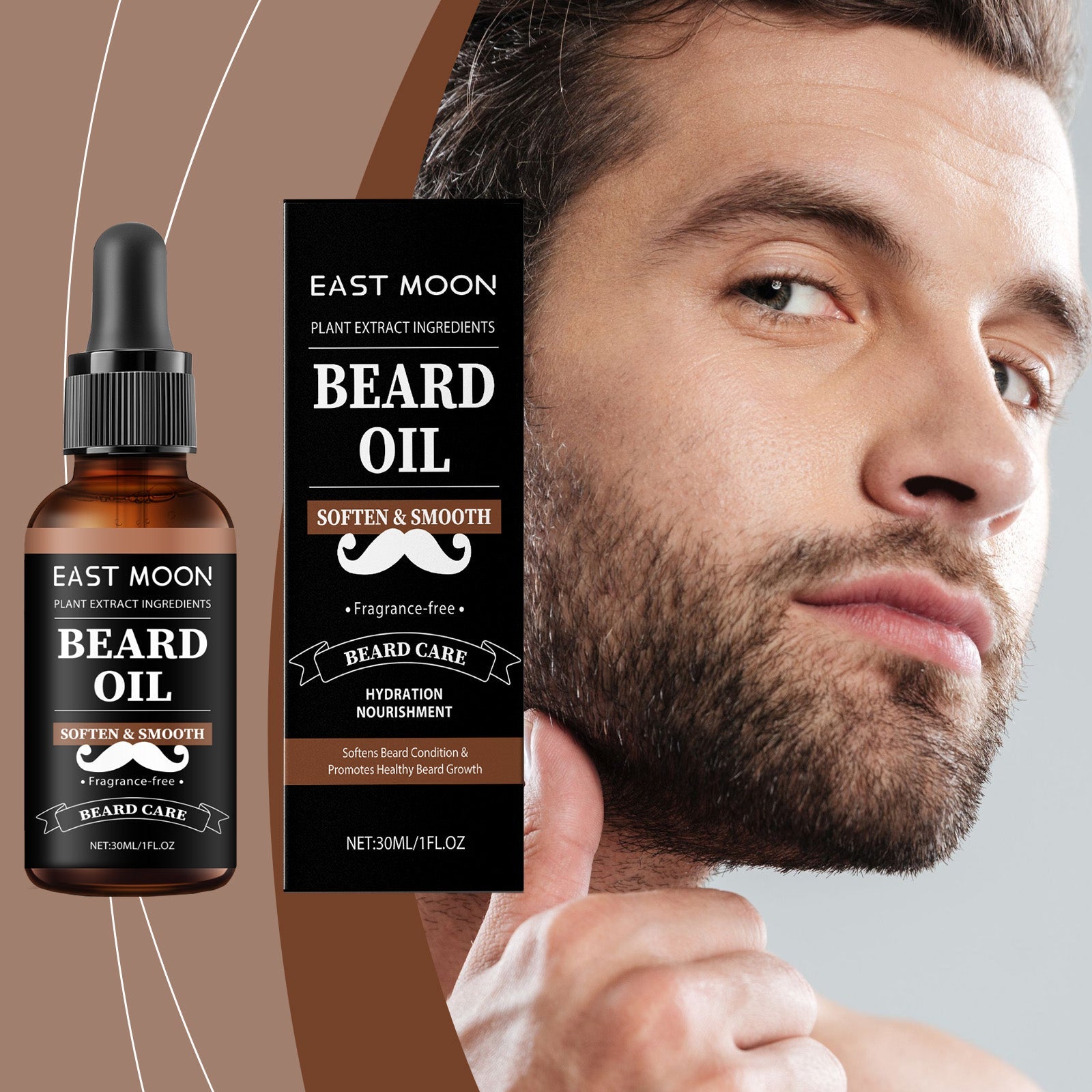 Men's Beard Oil, Softened Beard, Hydrating, Nourishing, Vitamin E, Argan, Grape Seed ,30ml