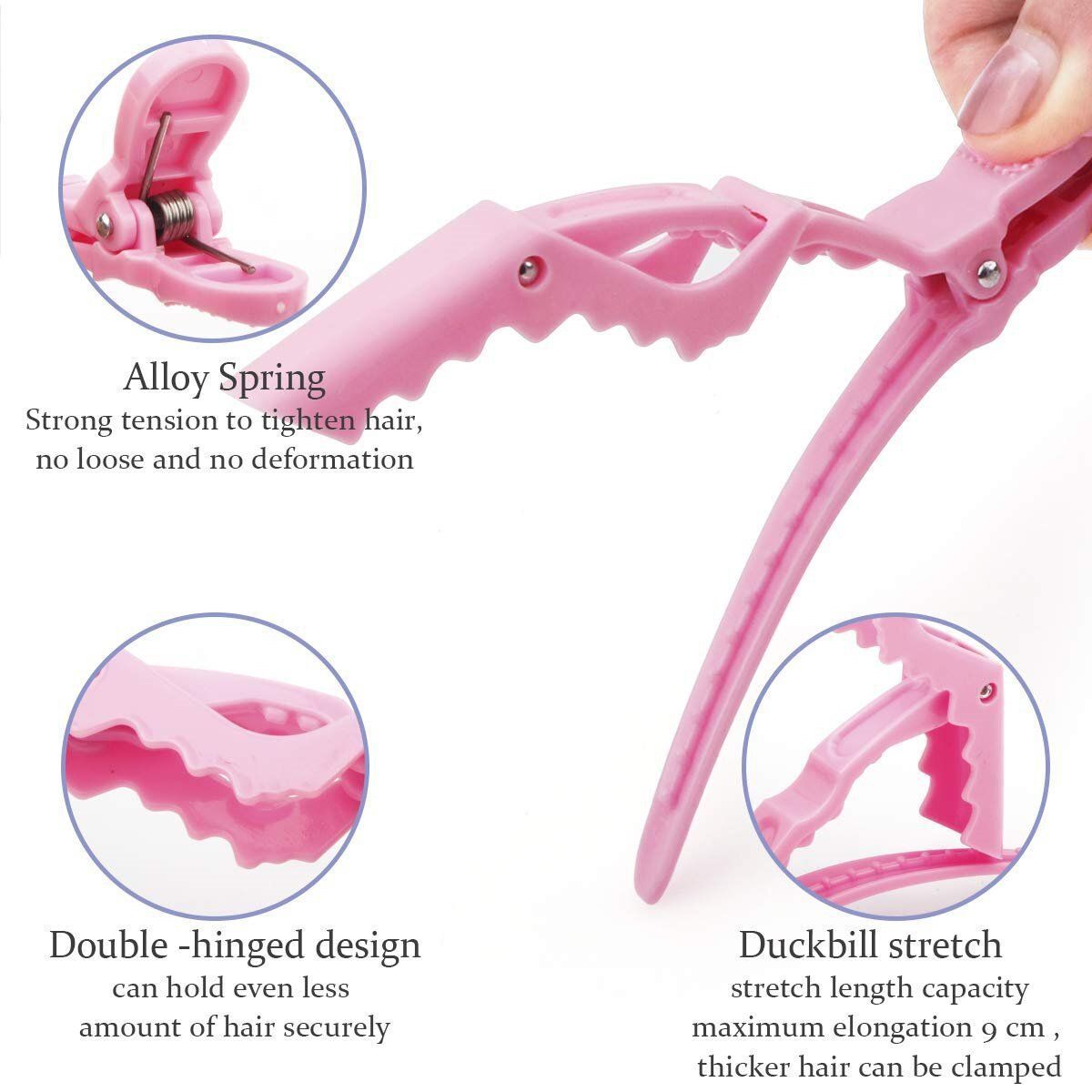 6Pcs Pink Hair Braiding Tool Set with Combs & Clips
