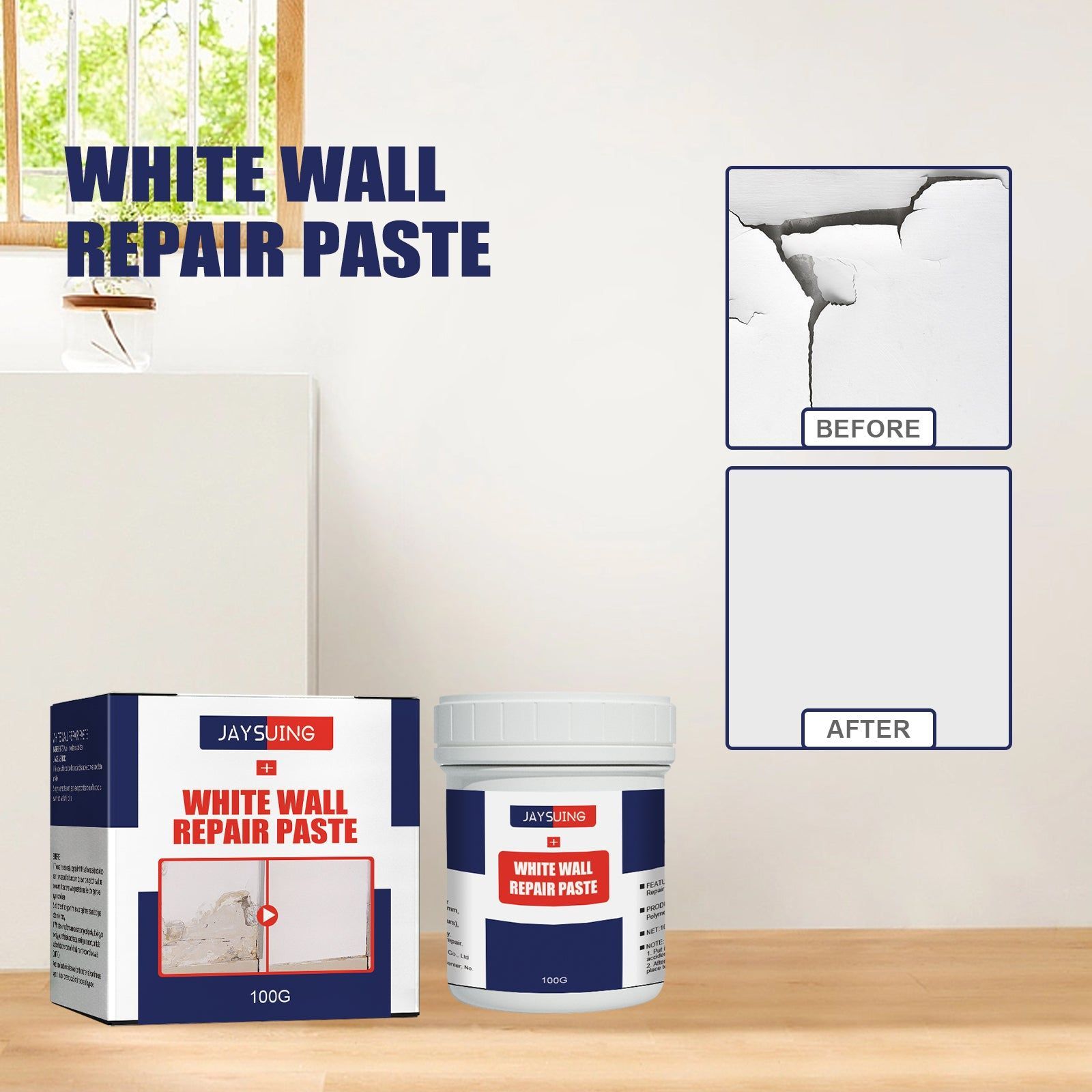 Multi-purpose Wall Repair Cream, Waterproof Crack Fix, Easy Household Wall Renovation ,1set