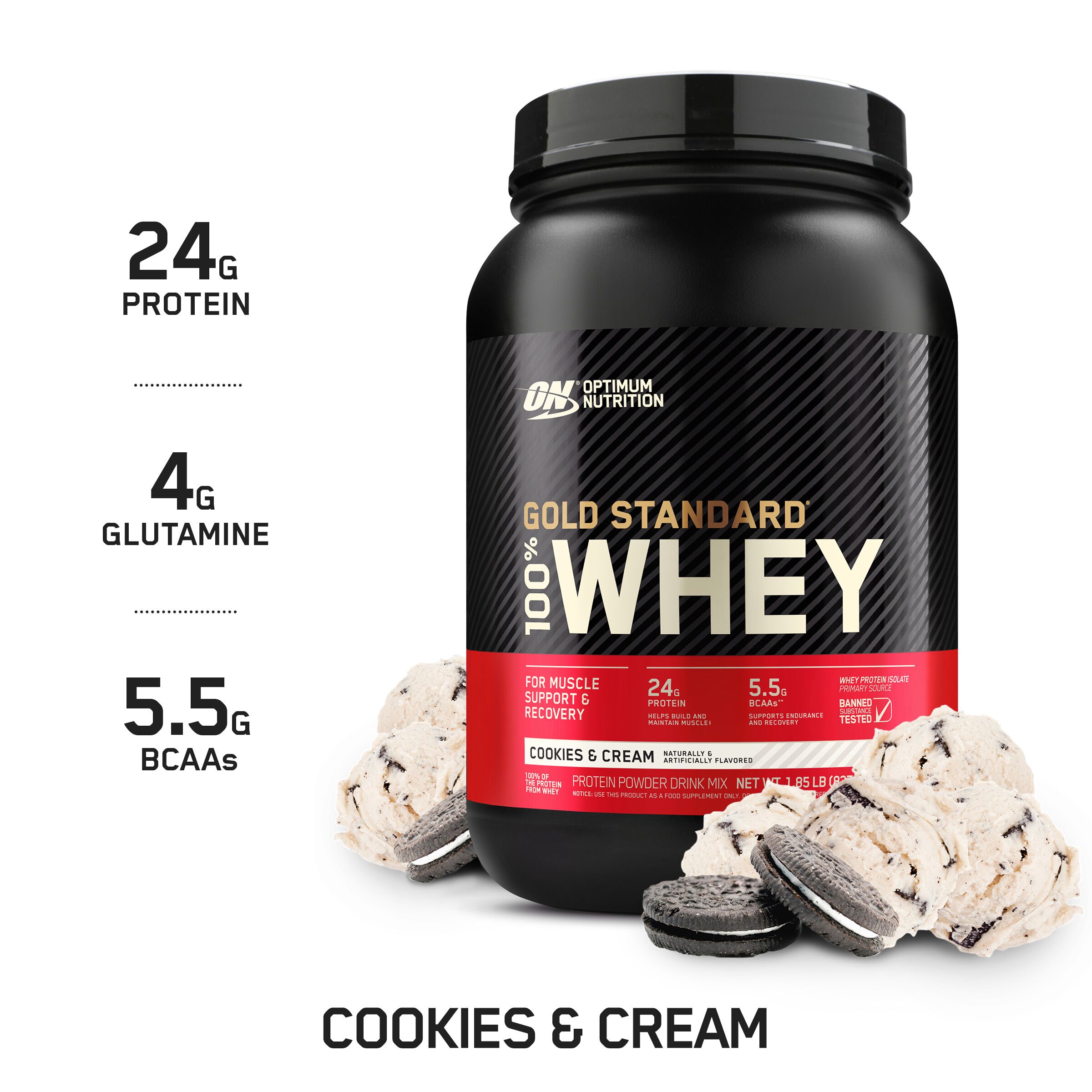 ON 100% WHEY GOLD Std 5-LB COOKIES & CREAM