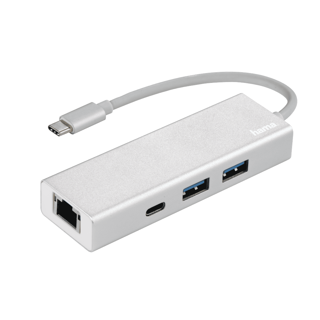 HAMA 135757 USB 3.1 TYP-C HUB 1:3 "ALUM",2 X USB-A,2 X USB-C,LAN,BUS-POWERED
