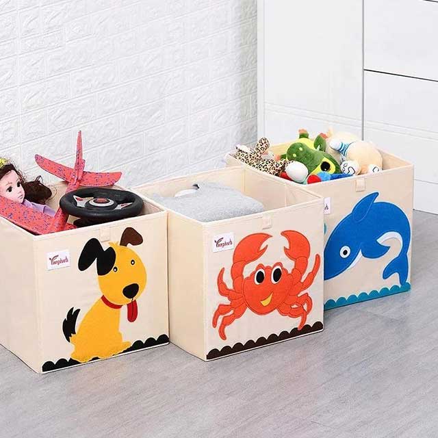 Animals Folding Kid Storage Box & Toys Organizer - Cute, Collapsible Storage Solution for Toys, Clothes & More