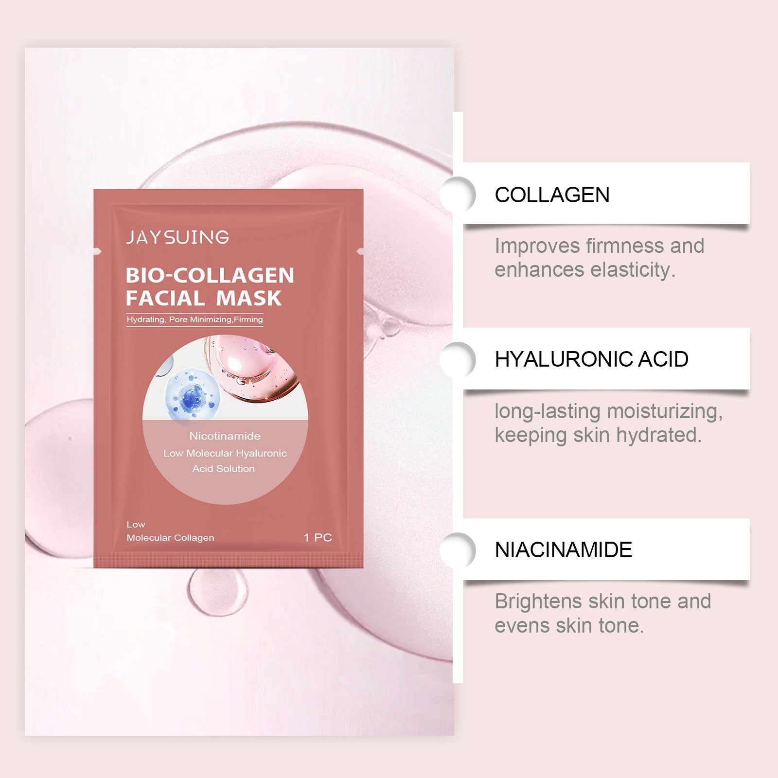 Collagen Mask, Moisturizing Brightening, Skin Elasticity, Fine Lines ,1pcs