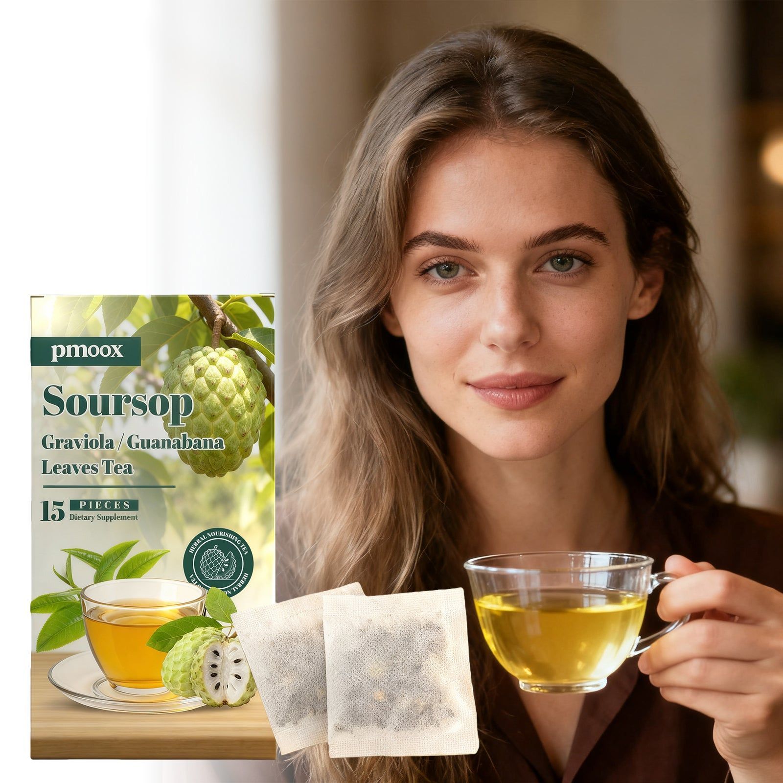 Boost Your Body Care with Sugar Apple Leaf Herbal Tea, Immune Support, Antioxidants ,15pieces