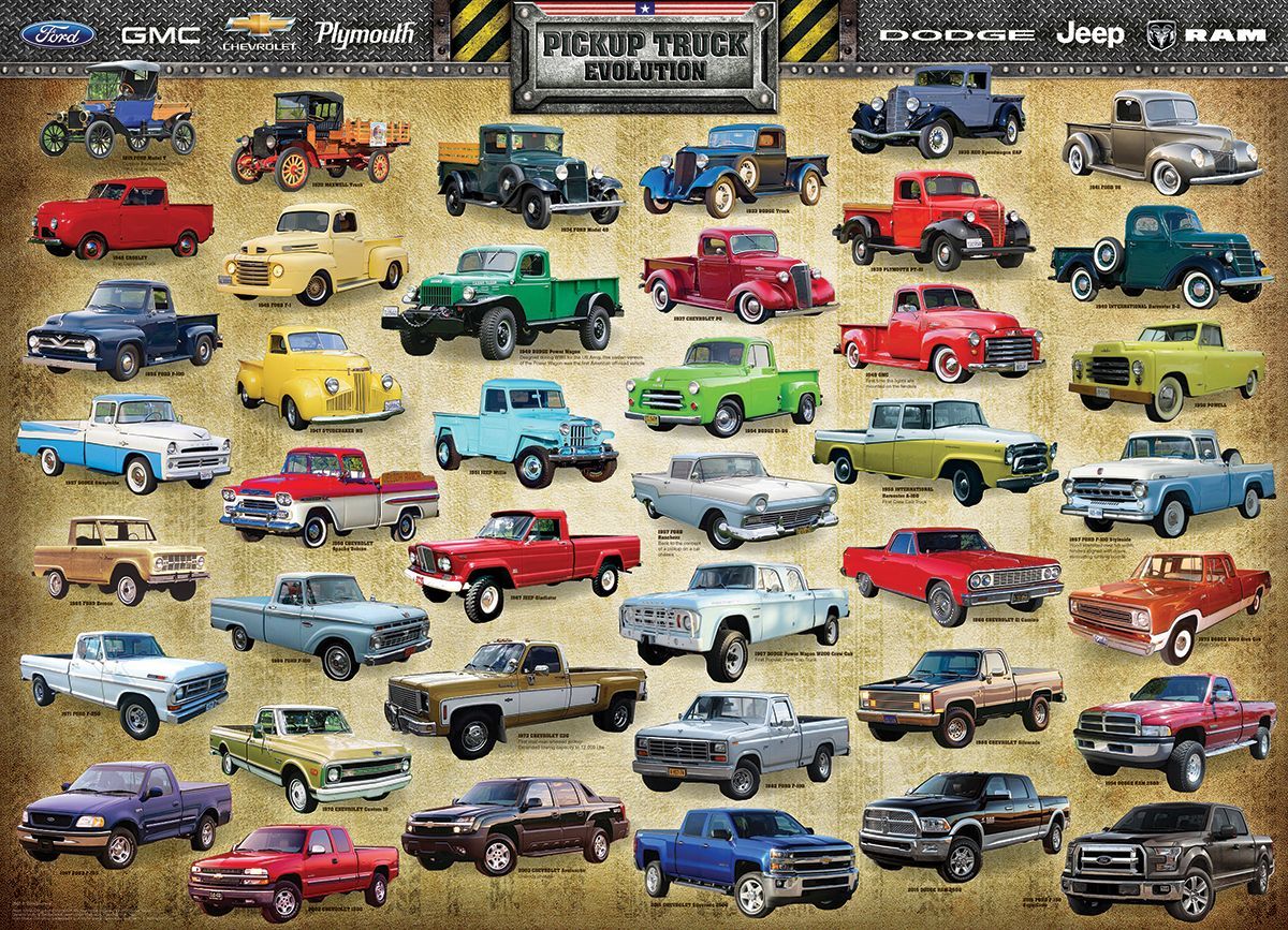 Pickup Truck Evolution 1000 Pieces Puzzle