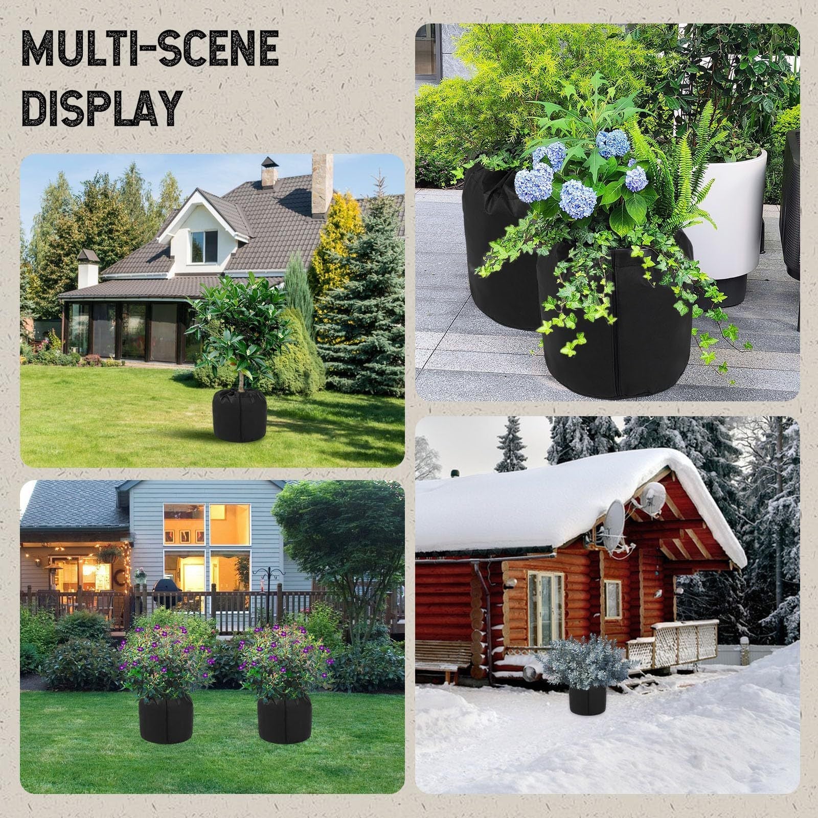 2pcs Protective Pots For Winter Plants Frost Protection Cover Protective Bag For Flower Pots