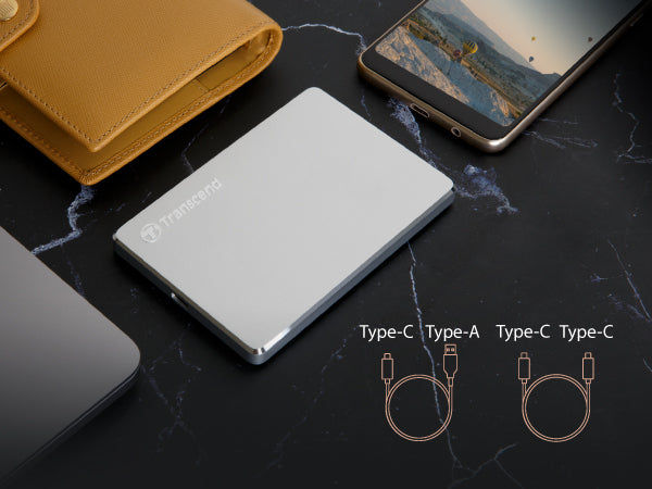 Transcend TS2TSJ25C3S, 2TB, 2.5" Portable HDD, StoreJet C3S,Alum alloy,Type C