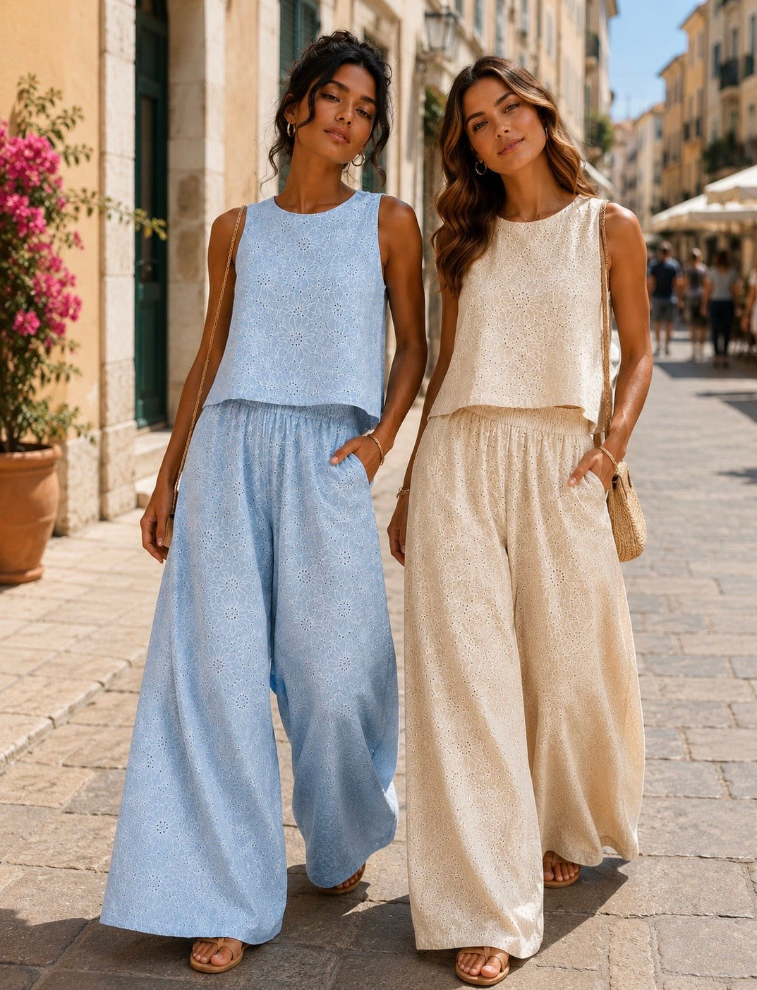 By Rita Raphael Cotton Top & Pants Set