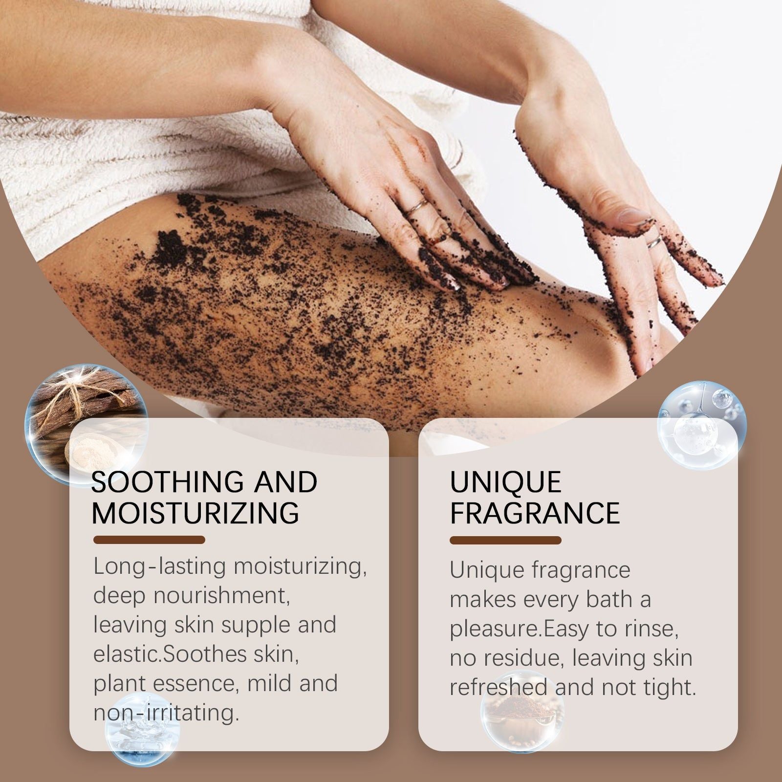Coffee Body Scrub, Natural Body Cleansing, Exfoliating, Moisturizing, Refreshing Skin ,50g
