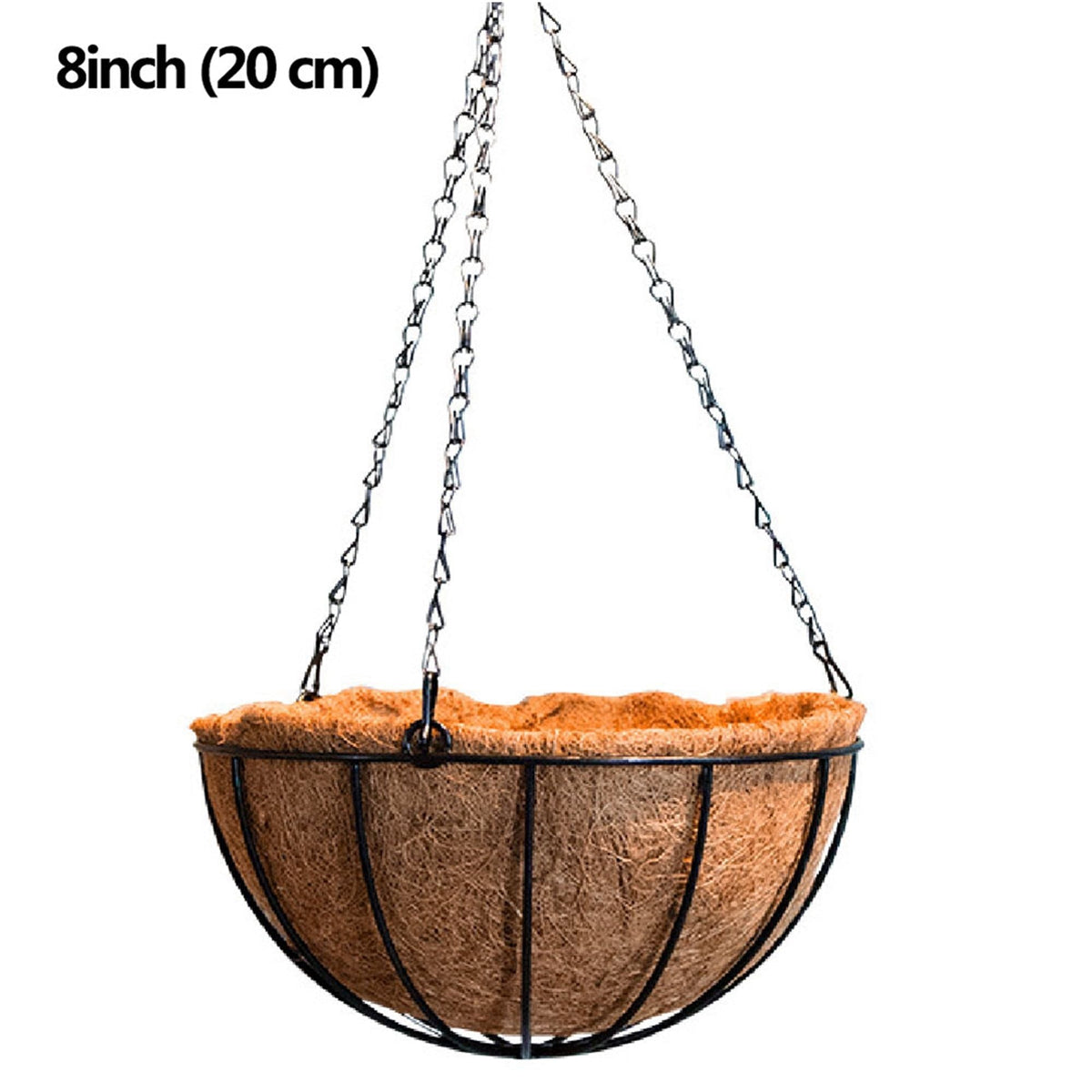 8 in Coconut Palm Hanging Basket Flower Pot  Home Decor For Garden Patio Balcony