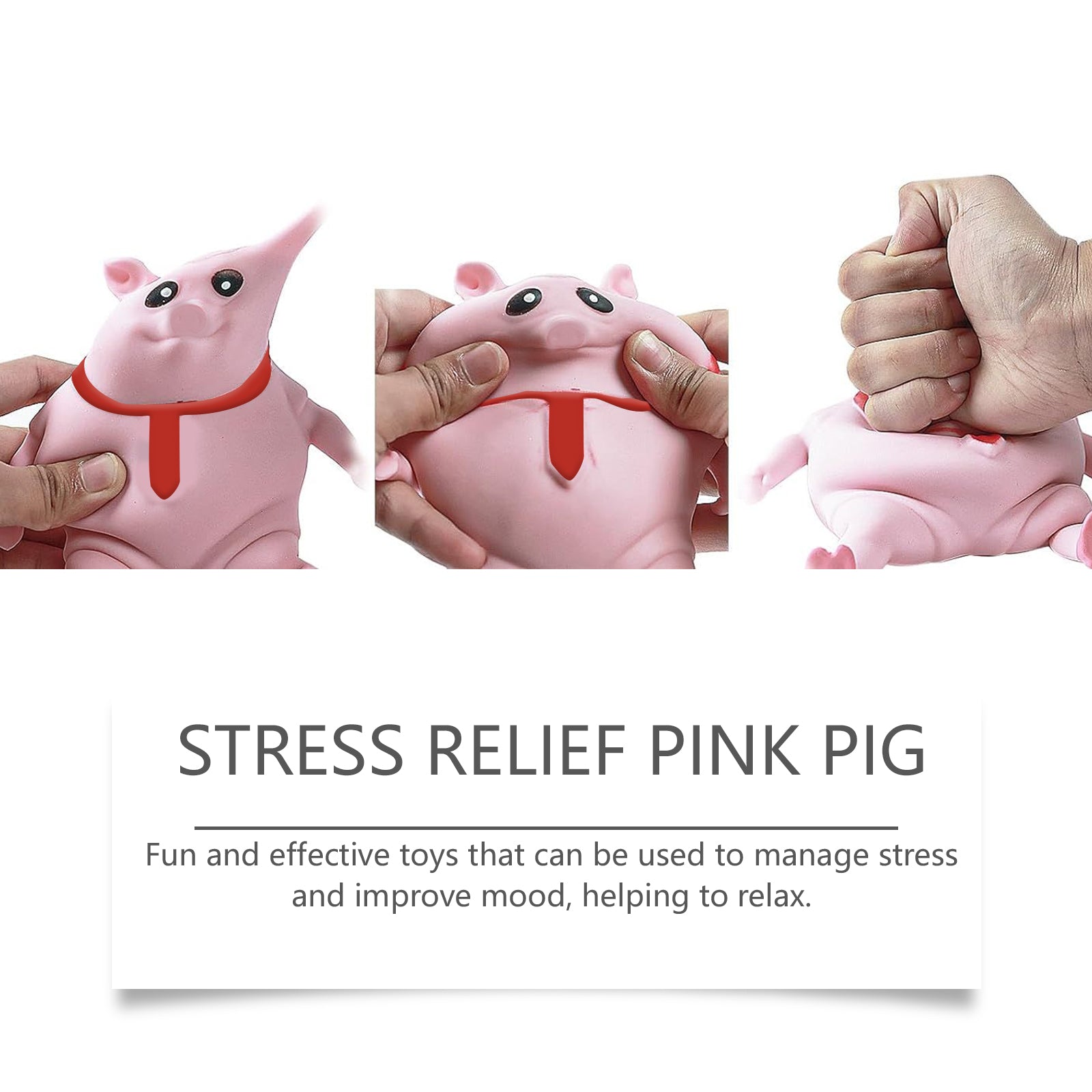 Cute Pink Pig Toy, Stress Relief Fun Toy, Creative Cartoon Design, Soft Decompression, Kids and Adults Entertainment ,1pcs