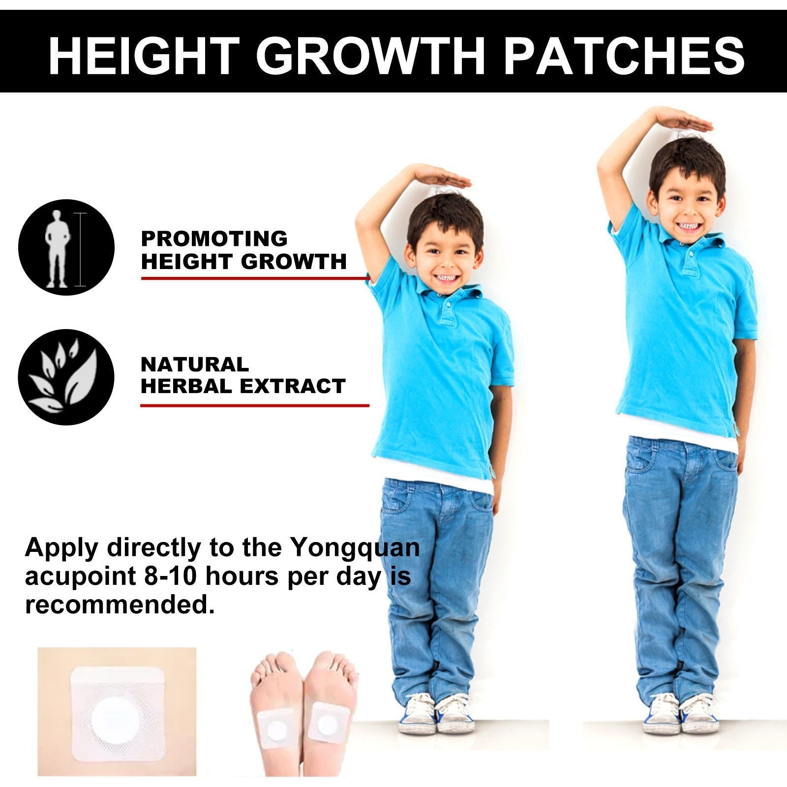 Abet Growth Enhancer, Natural Foot Patch for Height Boost, Bone & Blood Circulation ,8pcs