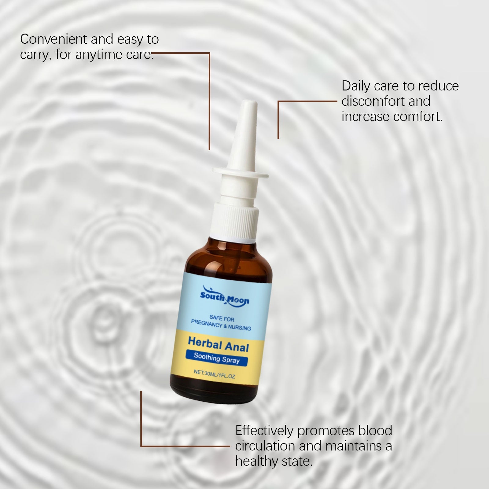 Relief for Hemorrhoids, Perianal Care Spray, Fast Itch & Discomfort Relief ,30ml