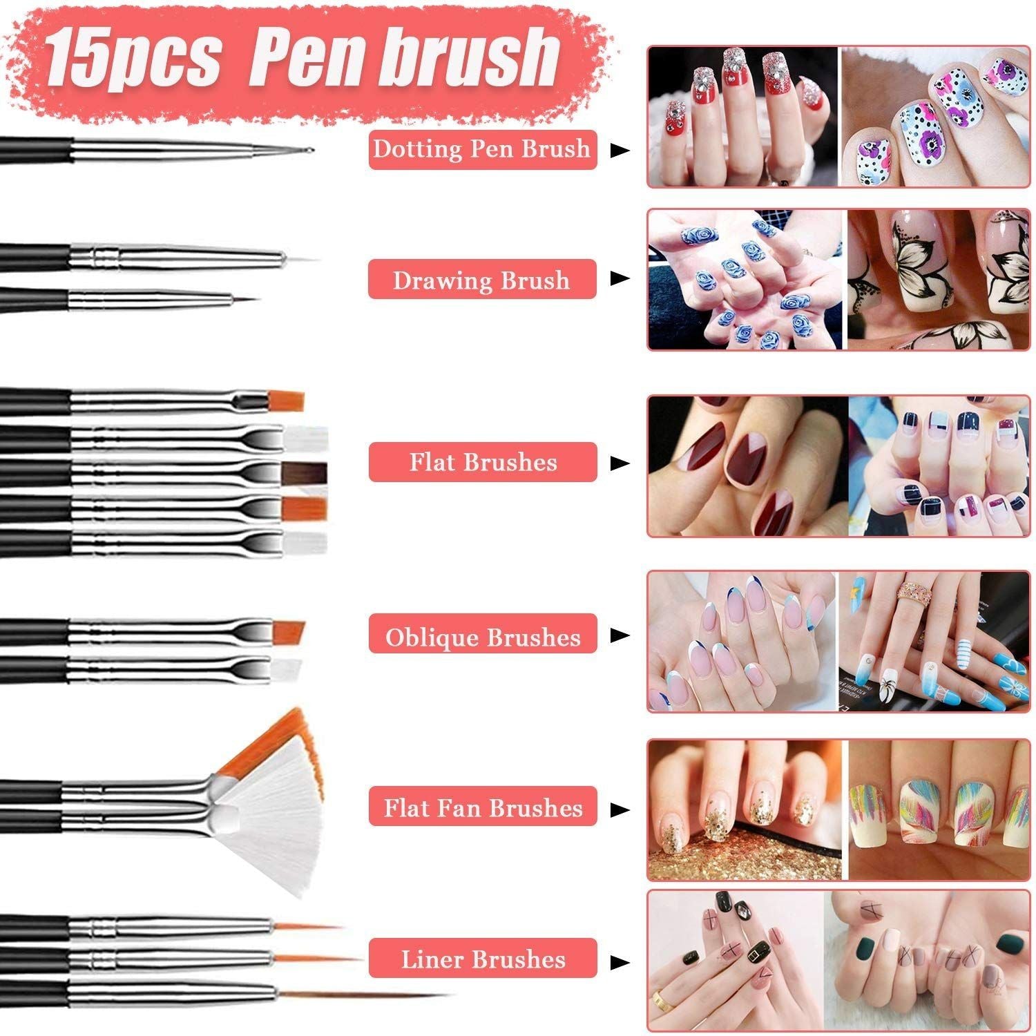 Nail Art Kit Nail Decorations Supplies Nail Art Decals Brushes Rhinestones Dotting Tools