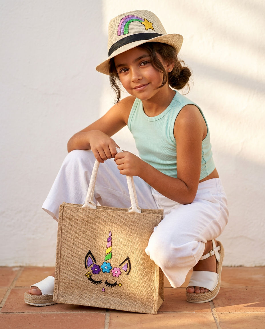 Handi Made Unicorn Beach Set – Kids Bag & Hat (Delivered in up to 7 days)